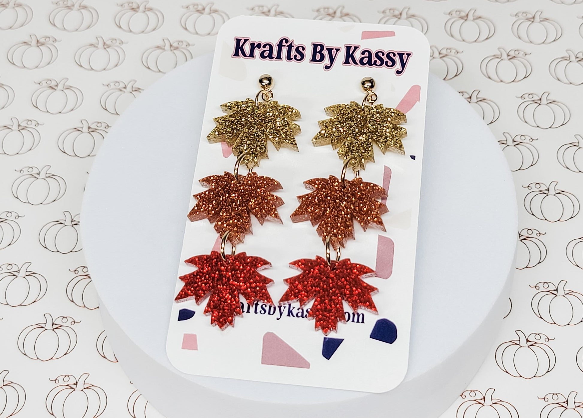 Stacked Maple Leaf Acrylic Earrings