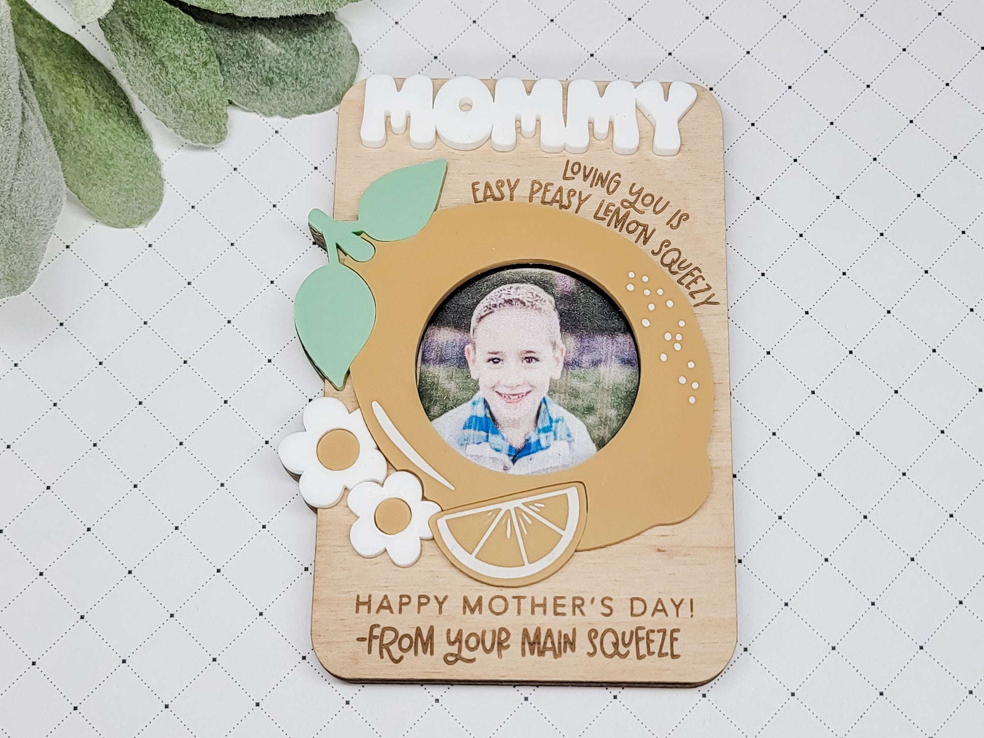 Firefighter Fridge Photo Magnet, Police Office Magnet, Father's Day Gift, Wooden Photo Frame, Gift for Dad, Grandpa Gift