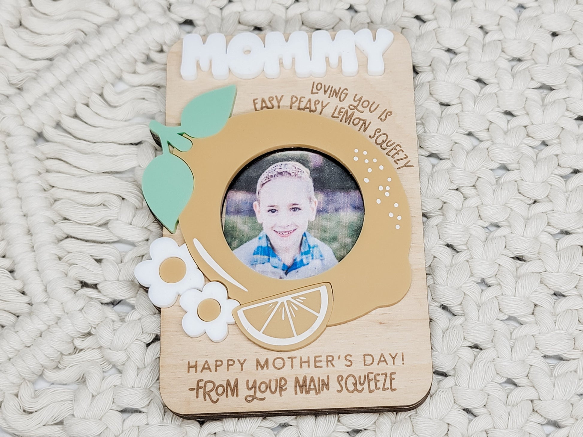 Firefighter Fridge Photo Magnet, Police Office Magnet, Father's Day Gift, Wooden Photo Frame, Gift for Dad, Grandpa Gift