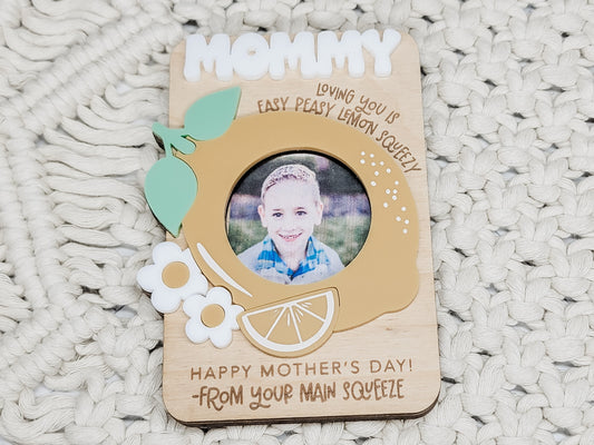 Firefighter Fridge Photo Magnet, Police Office Magnet, Father's Day Gift, Wooden Photo Frame, Gift for Dad, Grandpa Gift