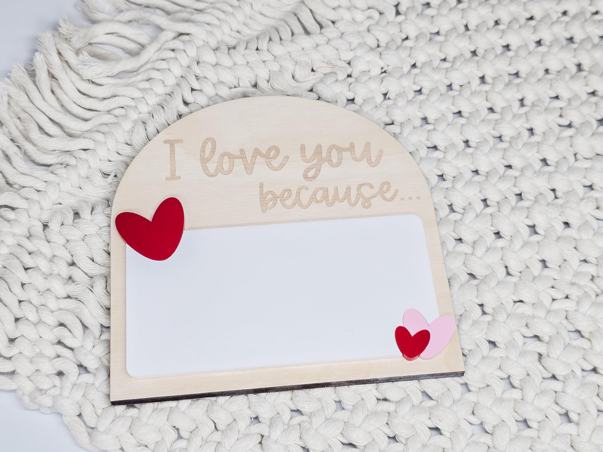 I Love You Because Sign, Valentine's Day Décor, Heart Tag, Tiered Tray Décor, Valentine's Day Gifts for Kids, Valentine Gift