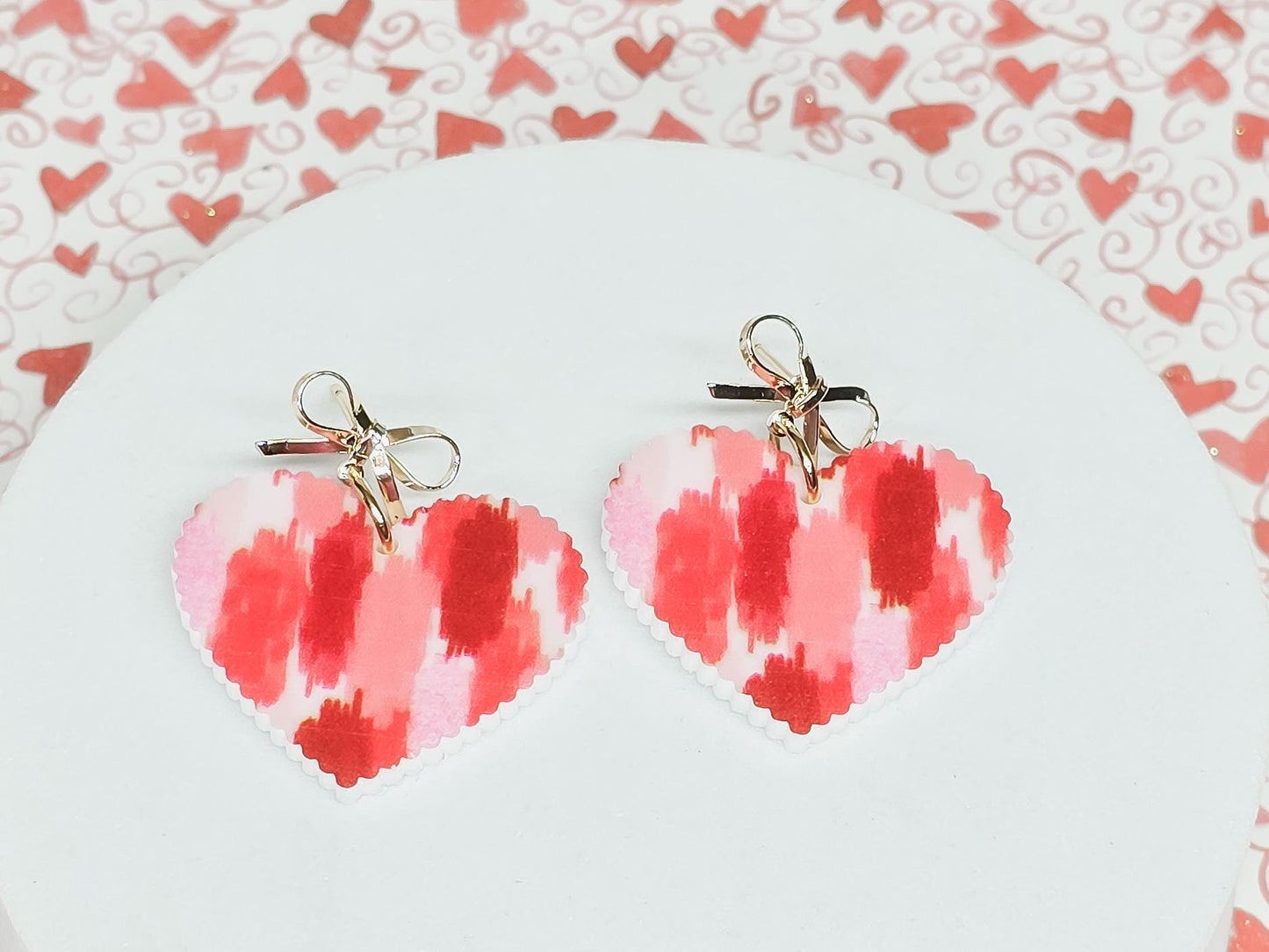 Brush Stroke Acrylic Earrings, Valentine's Accessories, Fun Accessories, Statement Acrylic Earrings, Heart Acrylic Earrings, Heart Earrings