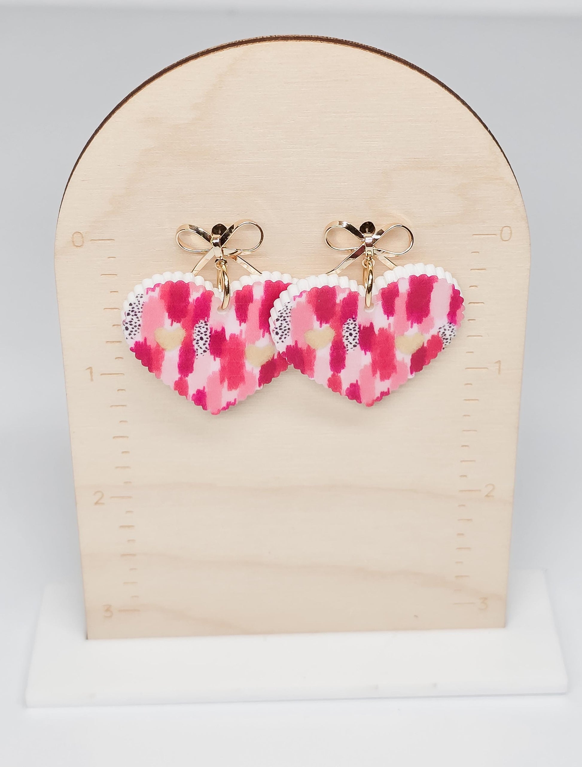 Brush Stroke Acrylic Earrings, Valentine's Accessories, Fun Accessories, Statement Acrylic Earrings, Heart Acrylic Earrings, Heart Earrings