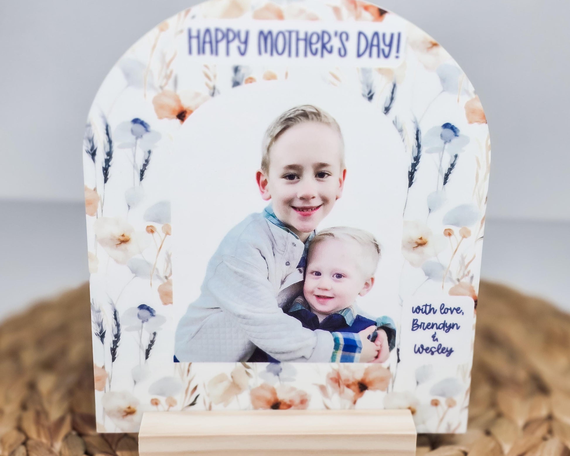 Personalized Photo Frame, Mothers Day Gift, Gift for Mom, Desk Photo