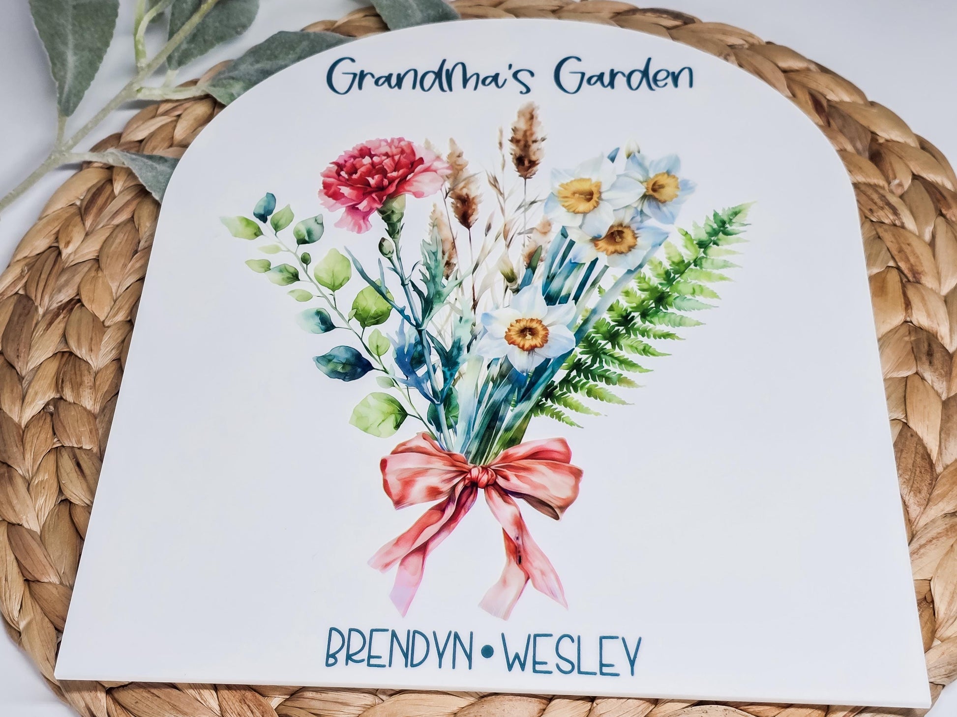 Birth Flower Sign, Mothers Day Gift, Gift for Grandma, Grandma's Garden Sign, Floral Sign, Gift For Mom