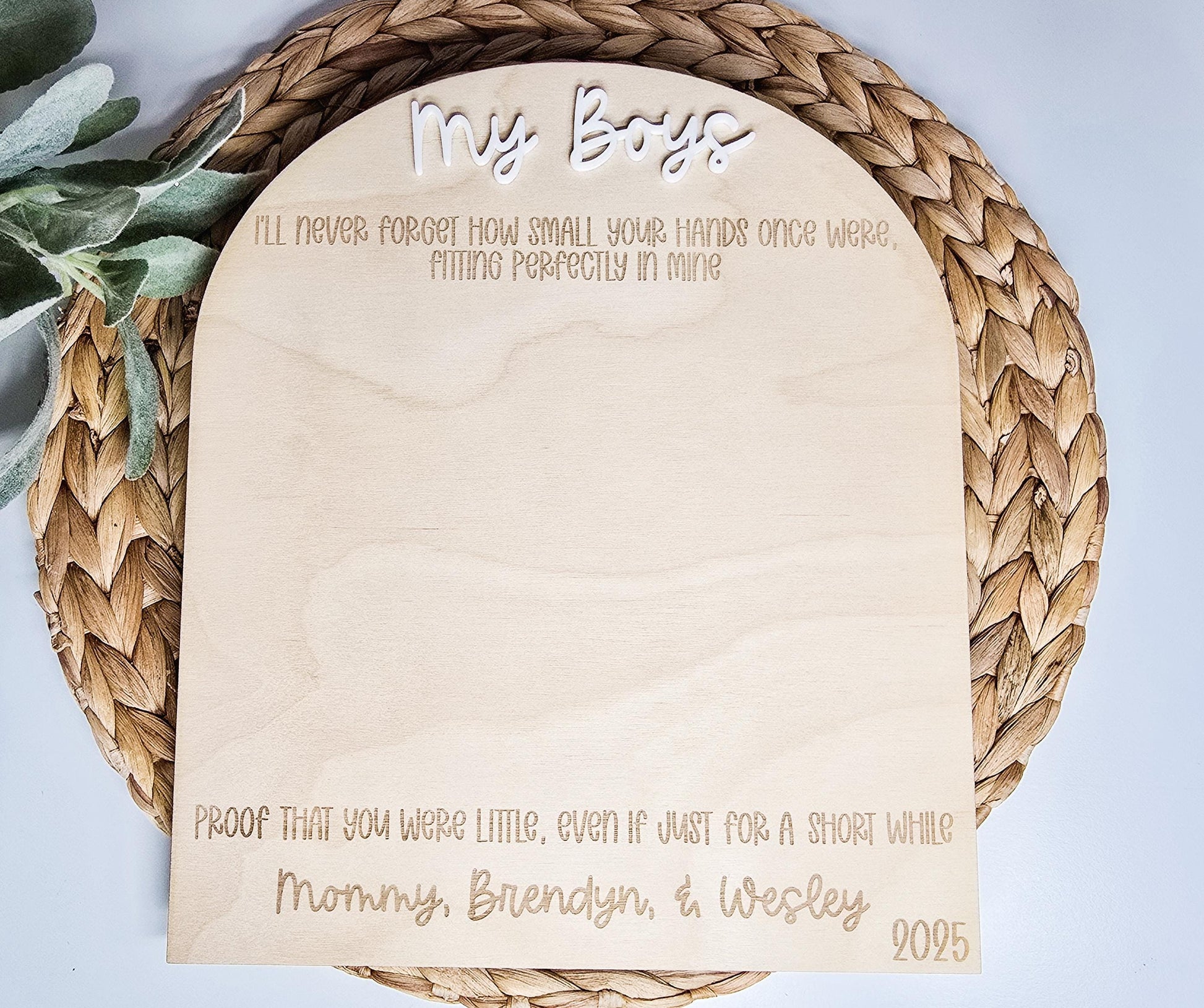 Mommy and Me Sign, Handprint Sign, Arch Wooden Decor, Handprint Keepsake, Mother's Day Gift, Gift From Kids