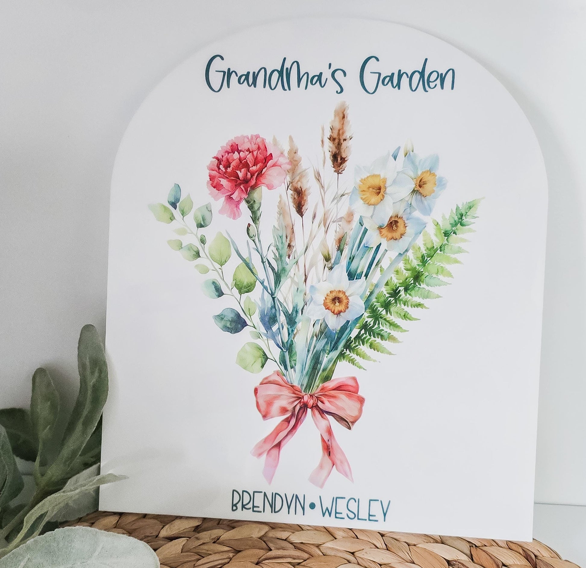 Birth Flower Sign, Mothers Day Gift, Gift for Grandma, Grandma's Garden Sign, Floral Sign, Gift For Mom