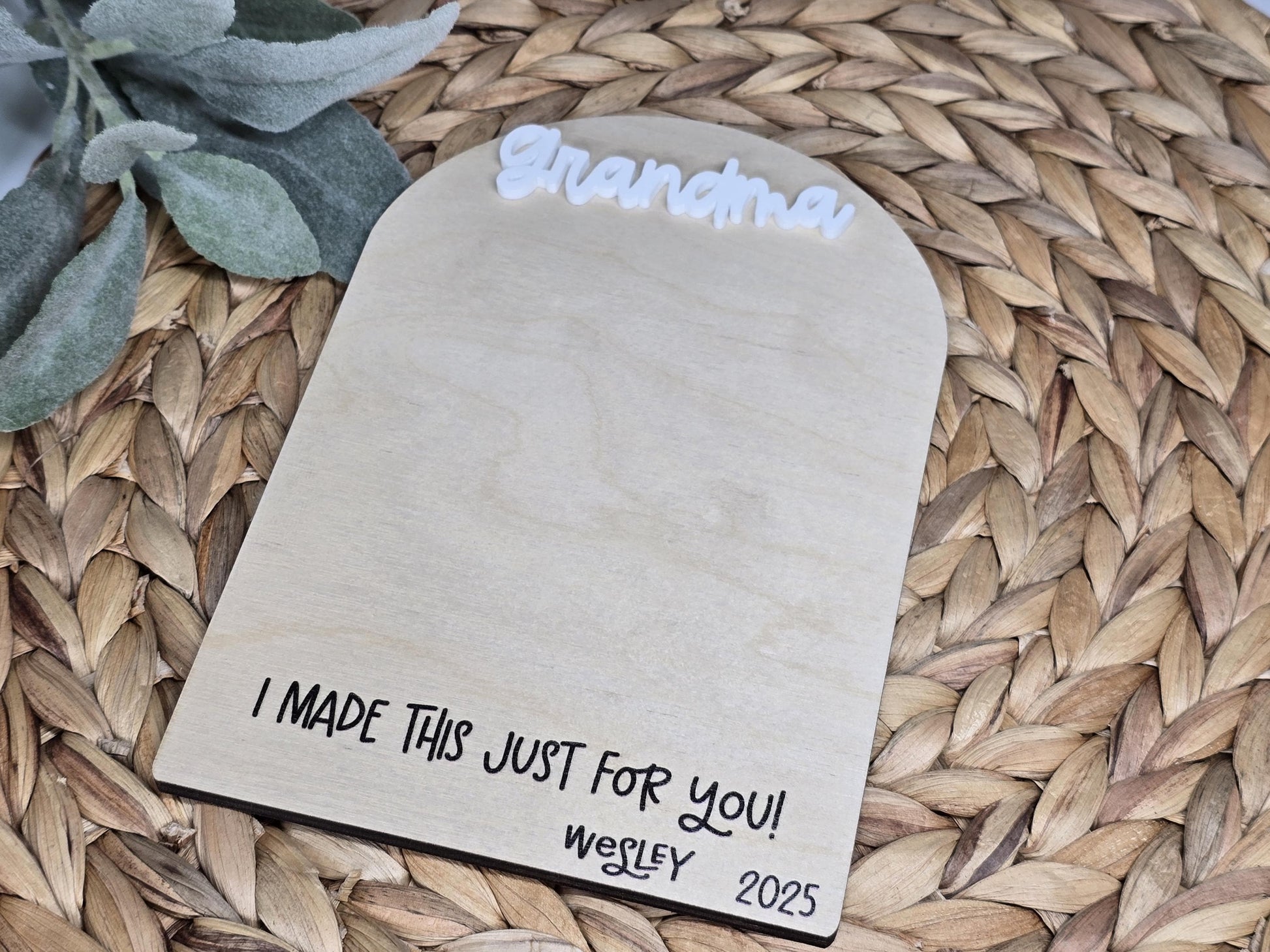 Kid Artwork Sign, Drawing Sign, Personalized Mother's Day Gift, Present for Grandma, Handmade Gift From Children, Dad Gift, Grandpa Present