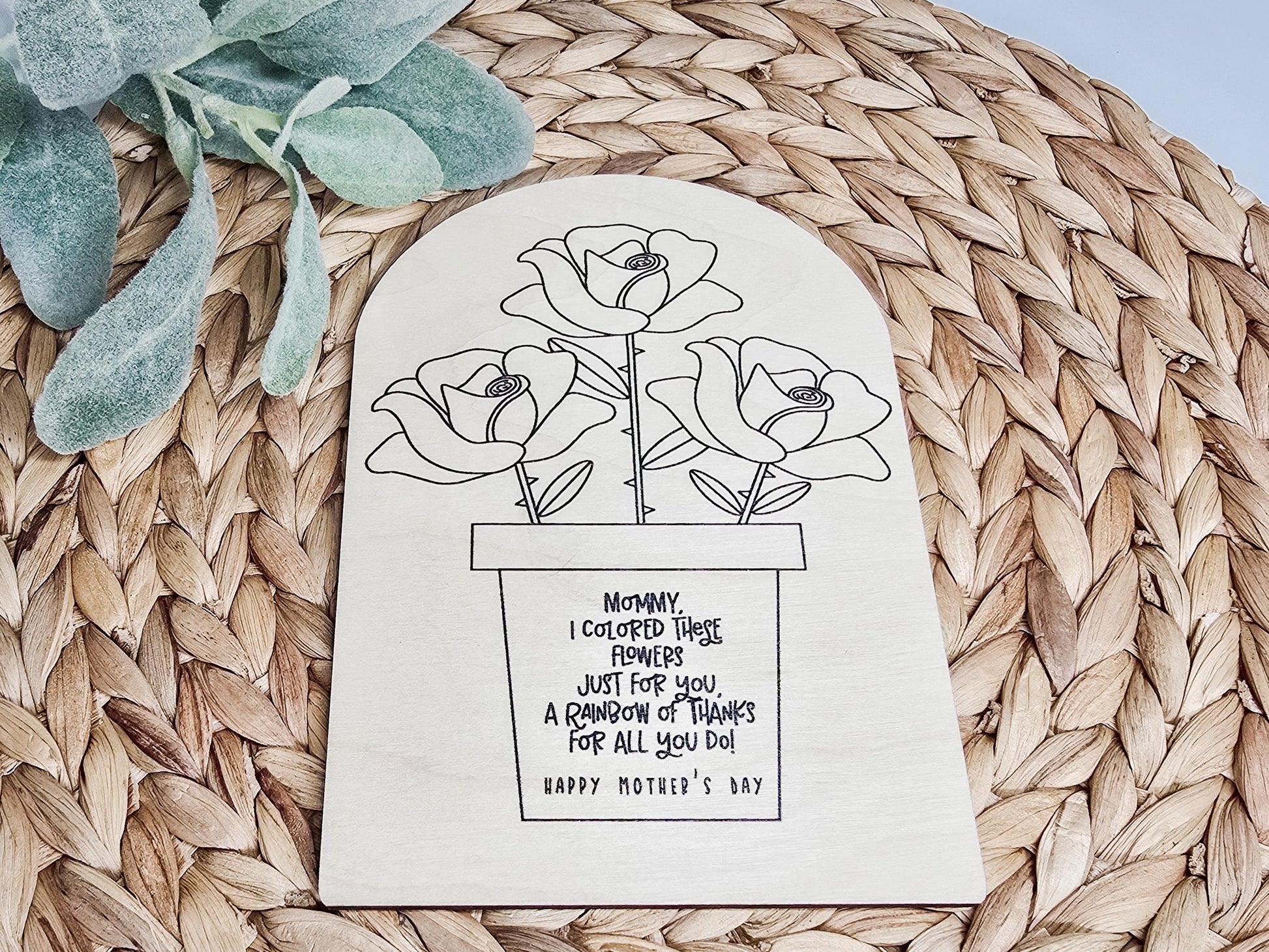 Child Coloring Sign, Drawing Sign, Mother's Day Gift, Present for Grandma, Handmade Gift From Children, Coloring Sign