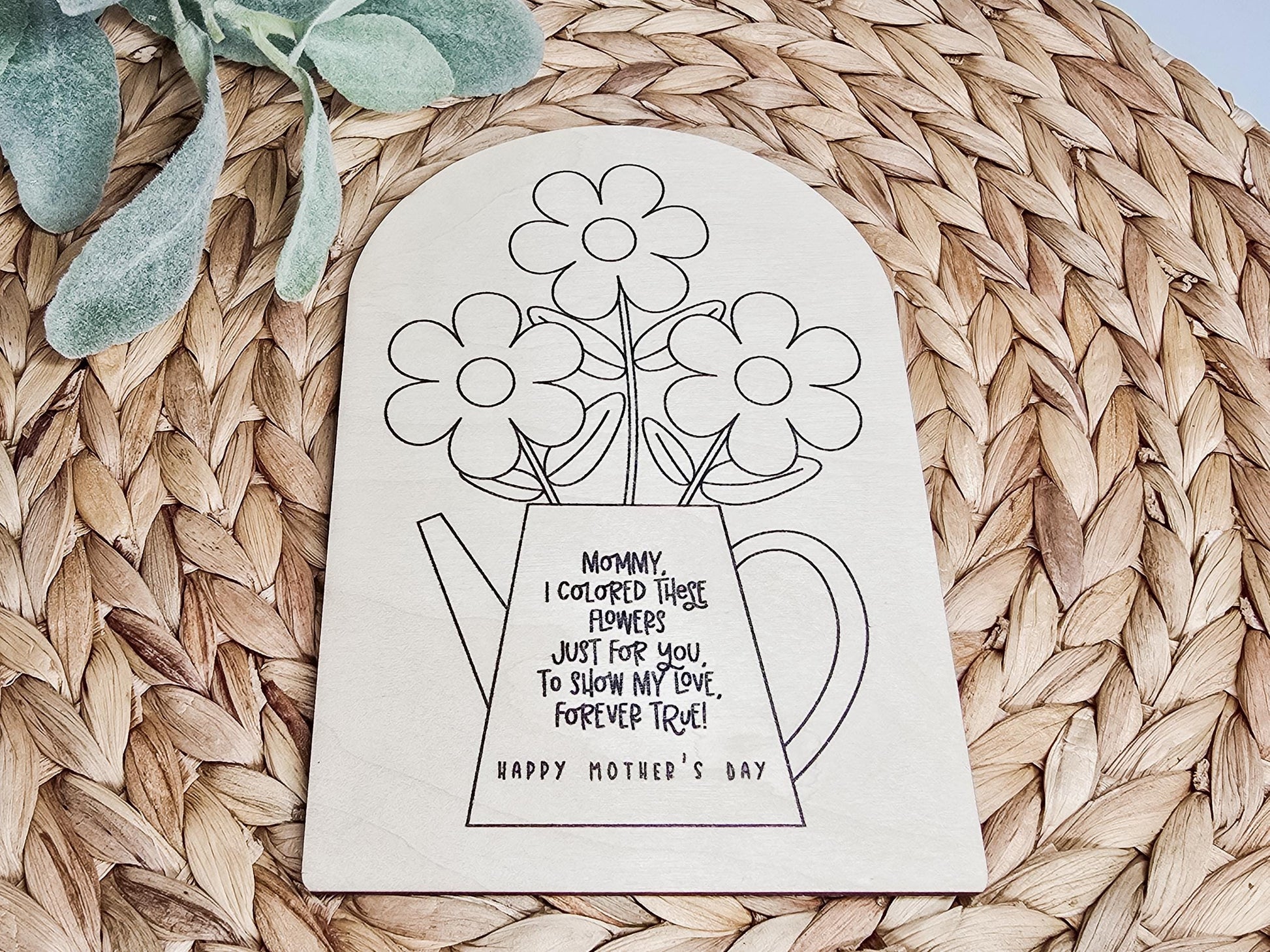 Child Coloring Sign, Drawing Sign, Mother's Day Gift, Present for Grandma, Handmade Gift From Children, Coloring Sign