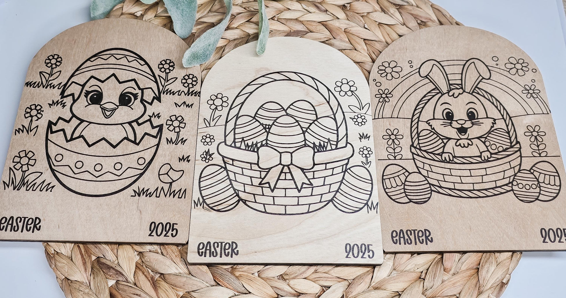 Easter Child Coloring Sign, Drawing Sign, Easter Gift, Easter Basket Gift, Handmade Gift From Children, Coloring Sign, DIY Sign