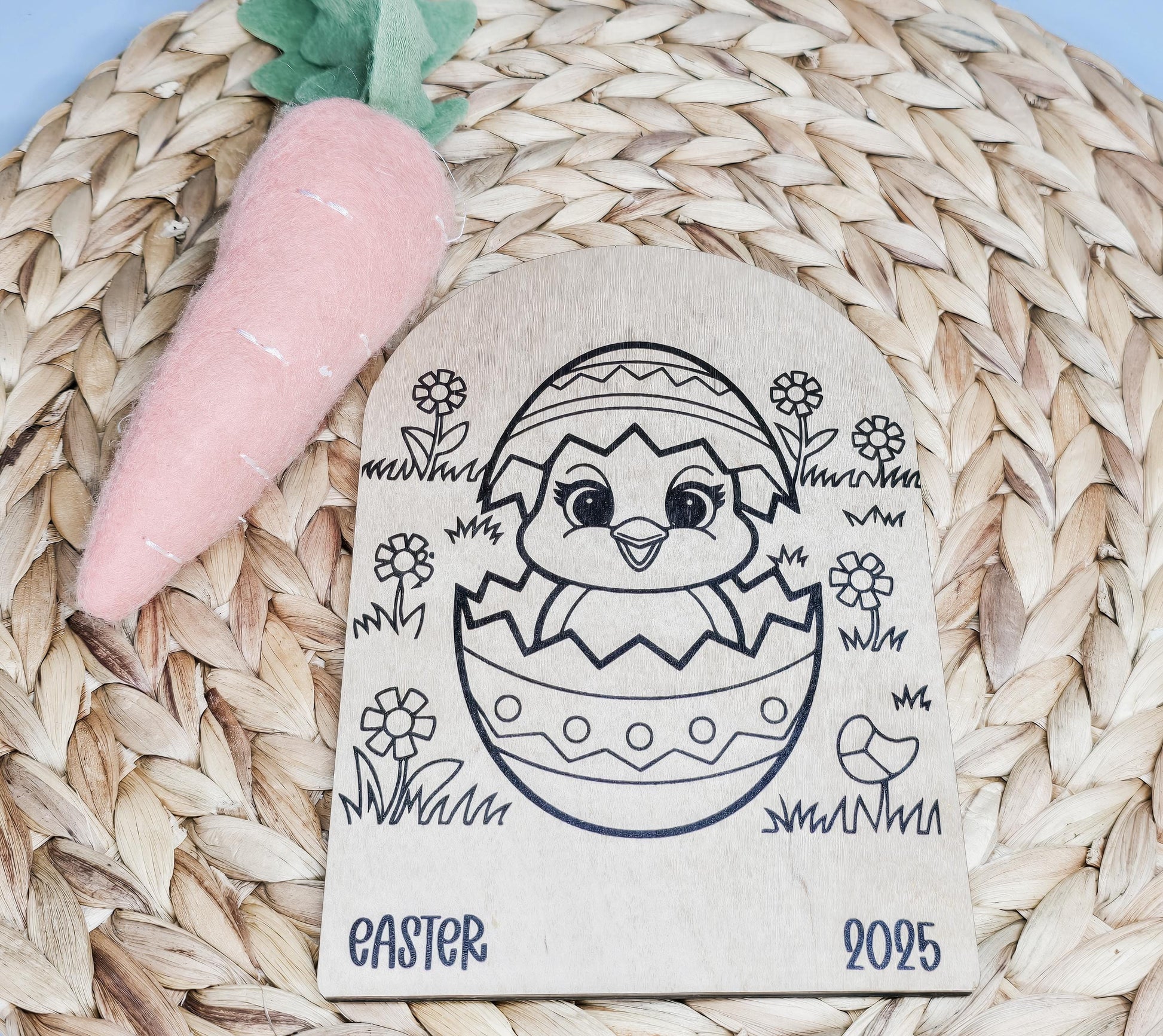 Easter Child Coloring Sign, Drawing Sign, Easter Gift, Easter Basket Gift, Handmade Gift From Children, Coloring Sign, DIY Sign