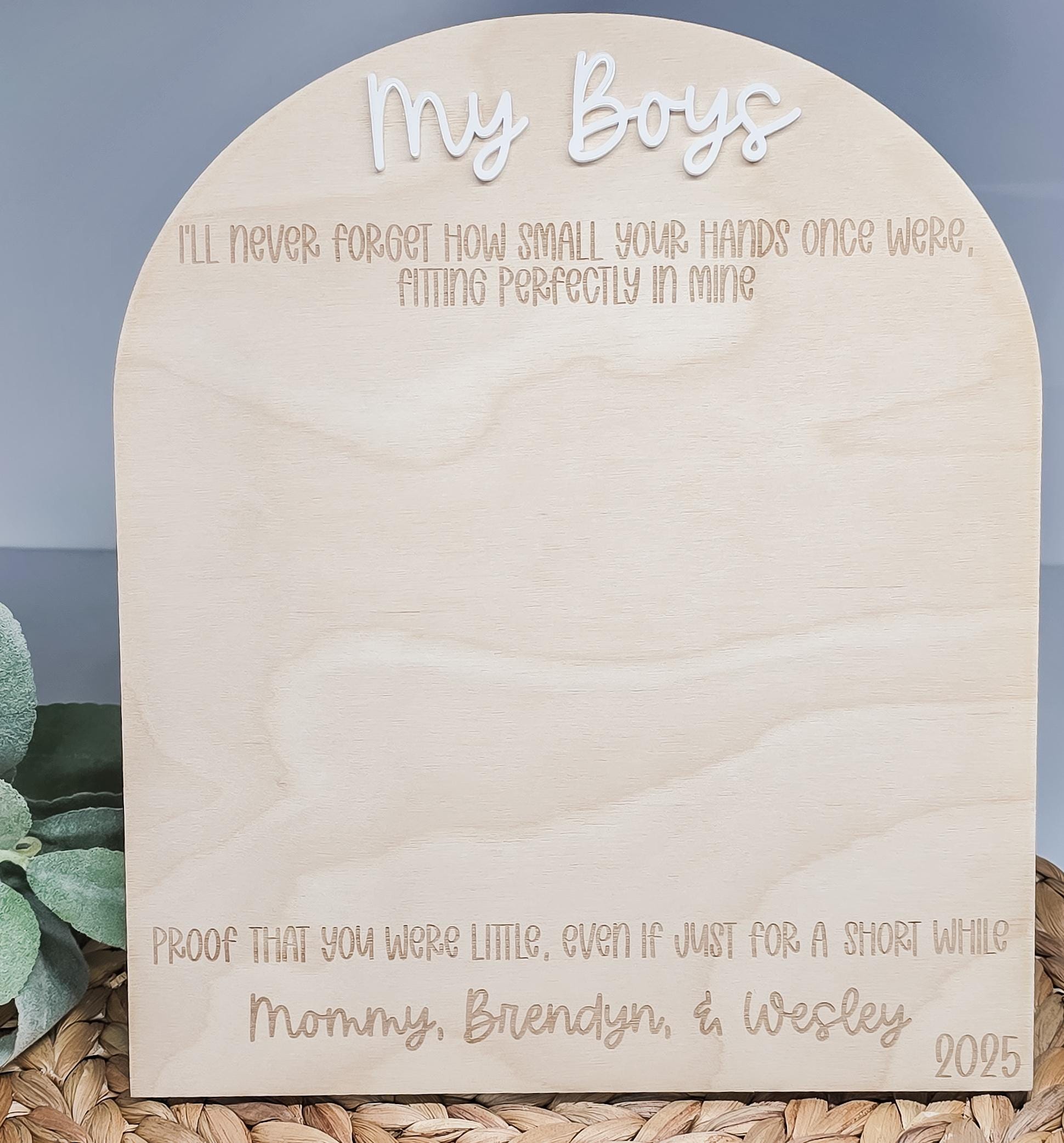 Mommy and Me Sign, Handprint Sign, Arch Wooden Decor, Handprint Keepsake, Mother's Day Gift, Gift From Kids