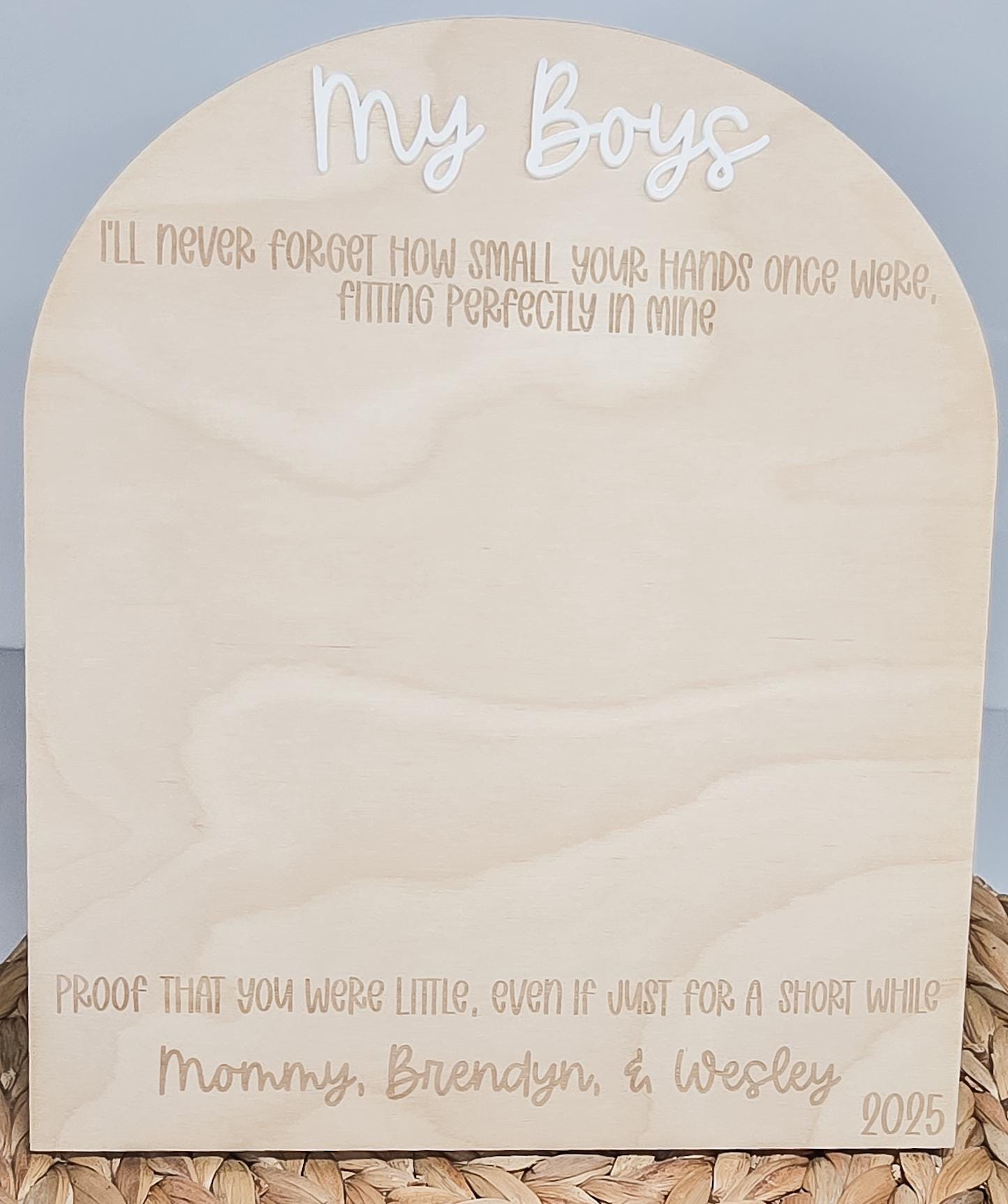 Mommy and Me Sign, Handprint Sign, Arch Wooden Decor, Handprint Keepsake, Mother's Day Gift, Gift From Kids