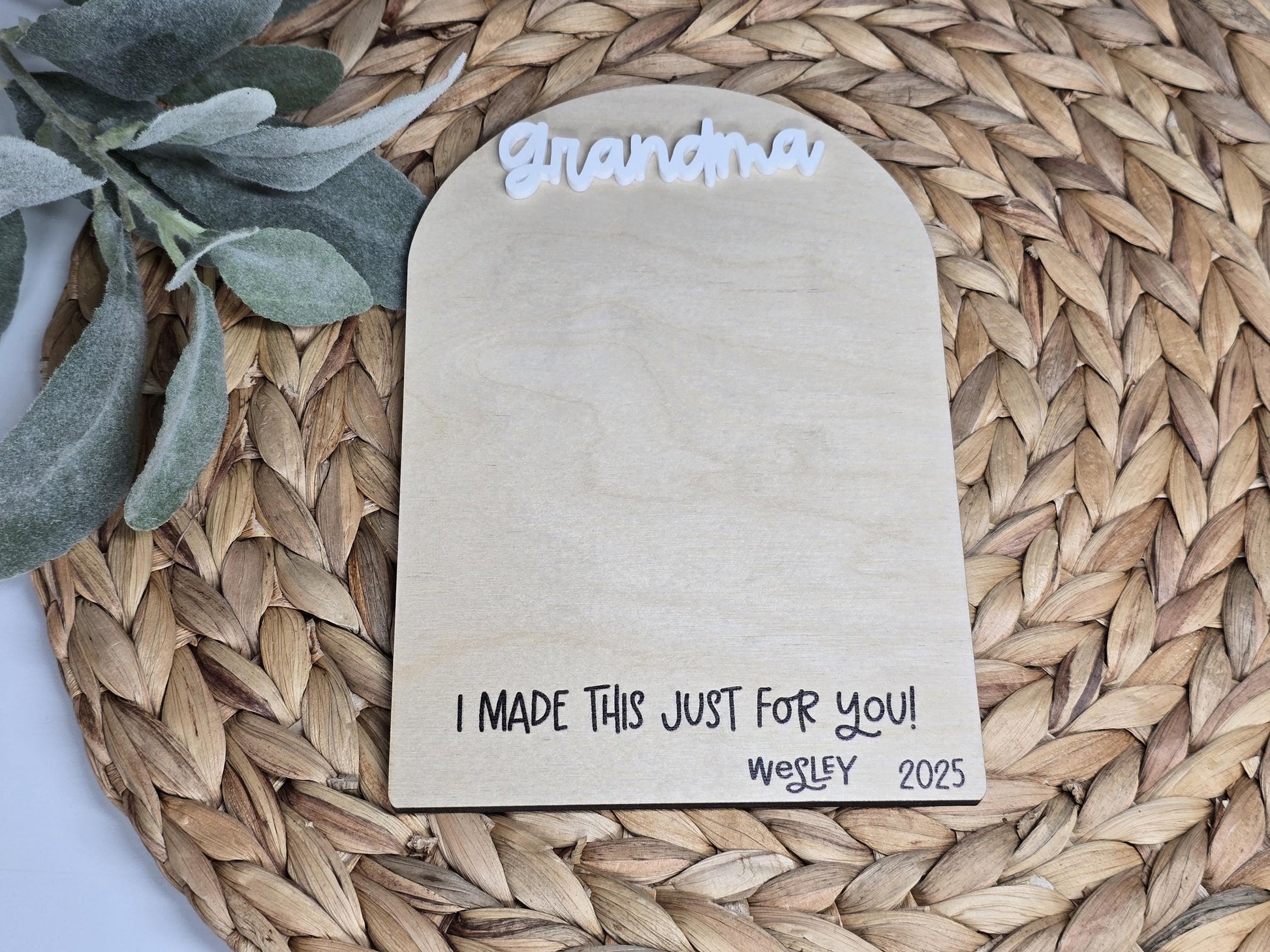 Kid Artwork Sign, Drawing Sign, Personalized Mother's Day Gift, Present for Grandma, Handmade Gift From Children, Dad Gift, Grandpa Present