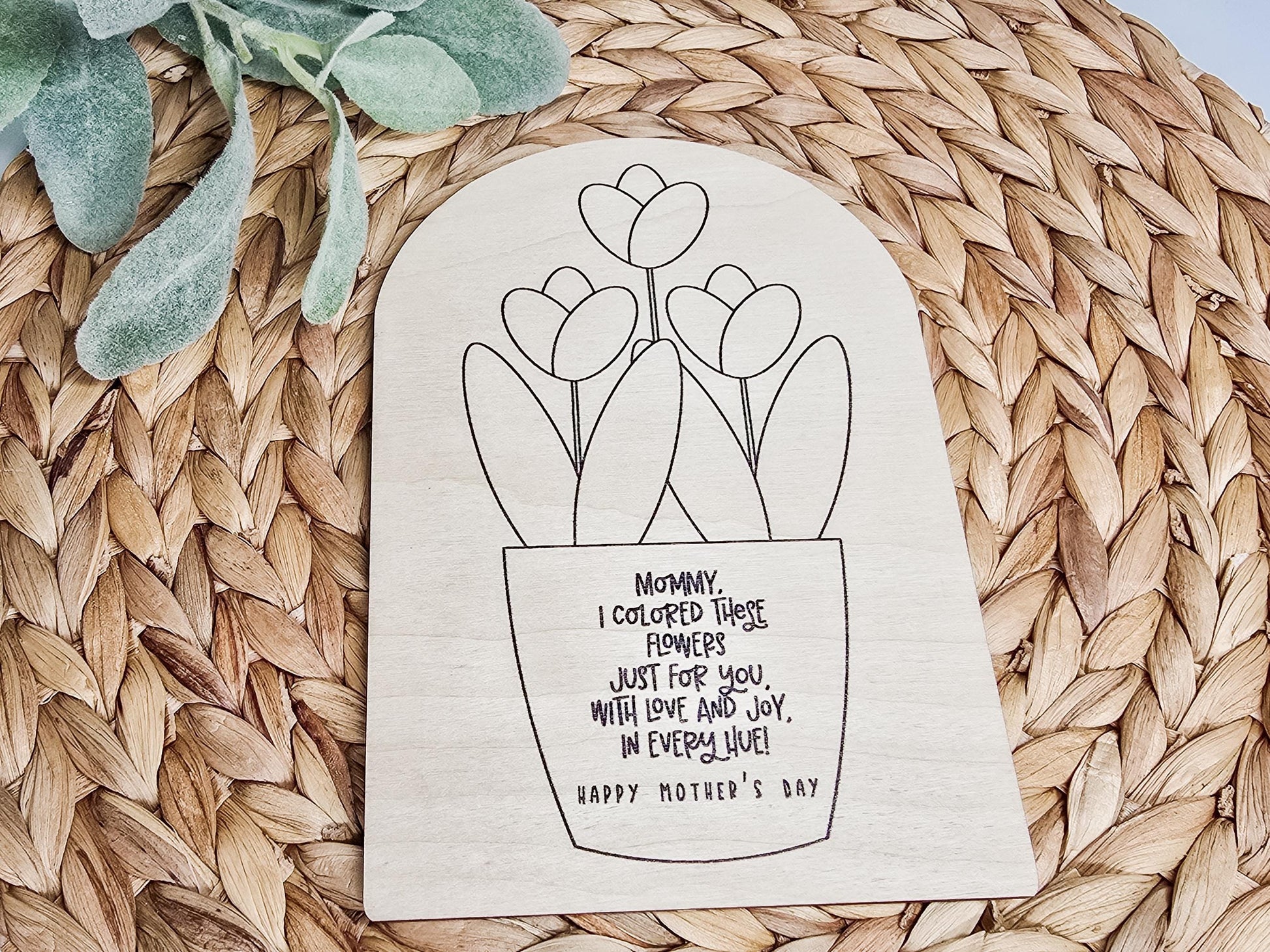 Child Coloring Sign, Drawing Sign, Mother's Day Gift, Present for Grandma, Handmade Gift From Children, Coloring Sign