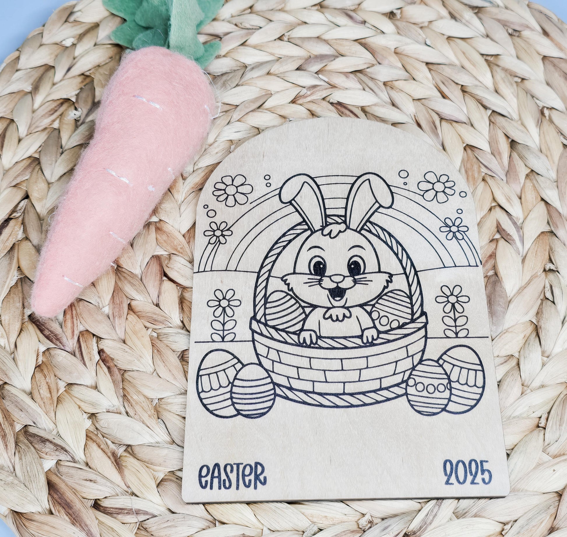 Easter Child Coloring Sign, Drawing Sign, Easter Gift, Easter Basket Gift, Handmade Gift From Children, Coloring Sign, DIY Sign