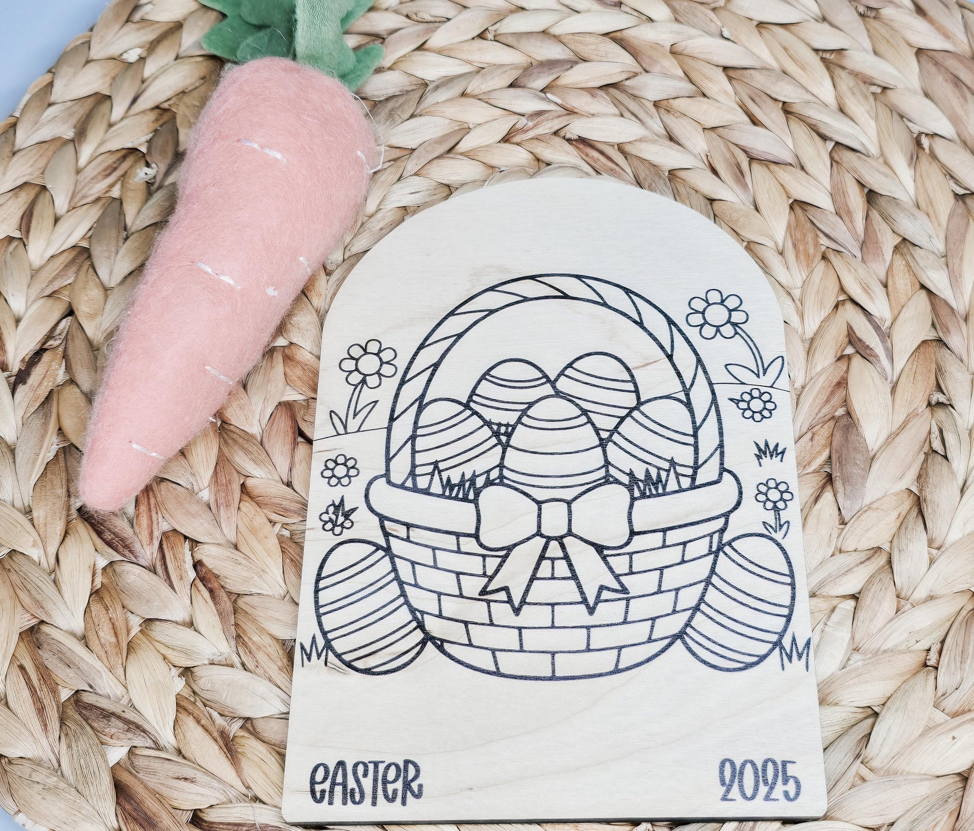 Easter Child Coloring Sign, Drawing Sign, Easter Gift, Easter Basket Gift, Handmade Gift From Children, Coloring Sign, DIY Sign