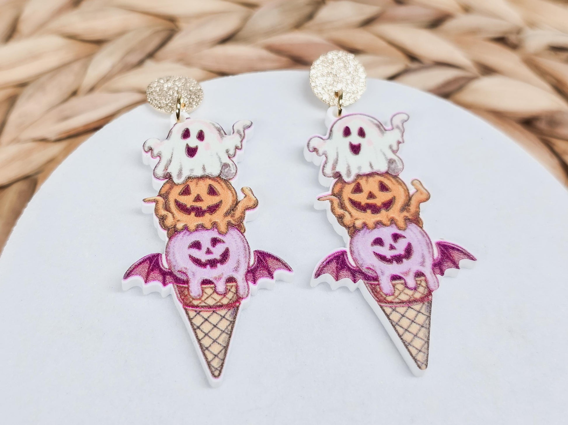 Summerween Earrings, Ice Cream Jewelry, Halloween Earrings, Summer Designs