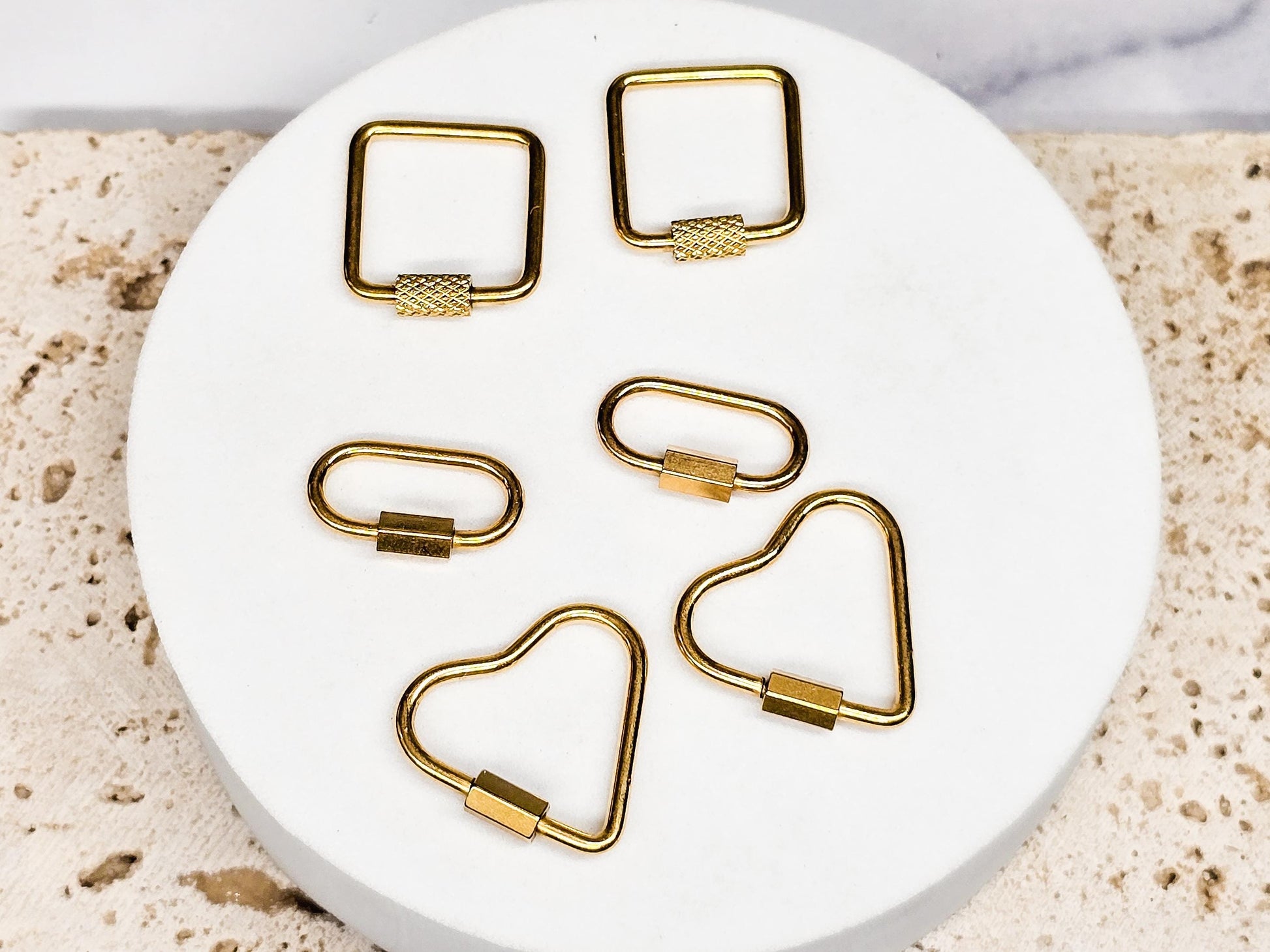 Carabiner Charm Necklace, Minimalist Jewelry, Stainless Steel, Modern Jewelry, Custom Charm Jewelry