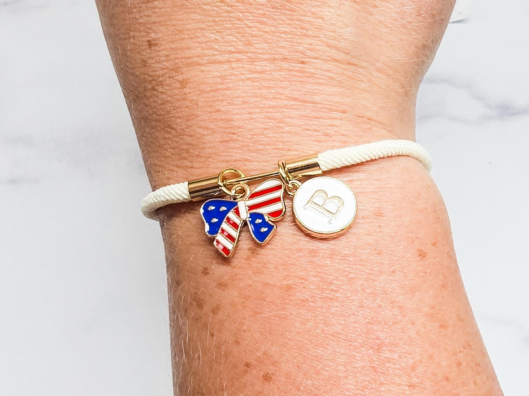 Charm Bracelet, Minimalist Jewelry, Modern Jewelry, Nylon Braided Cord Charm Bracelet