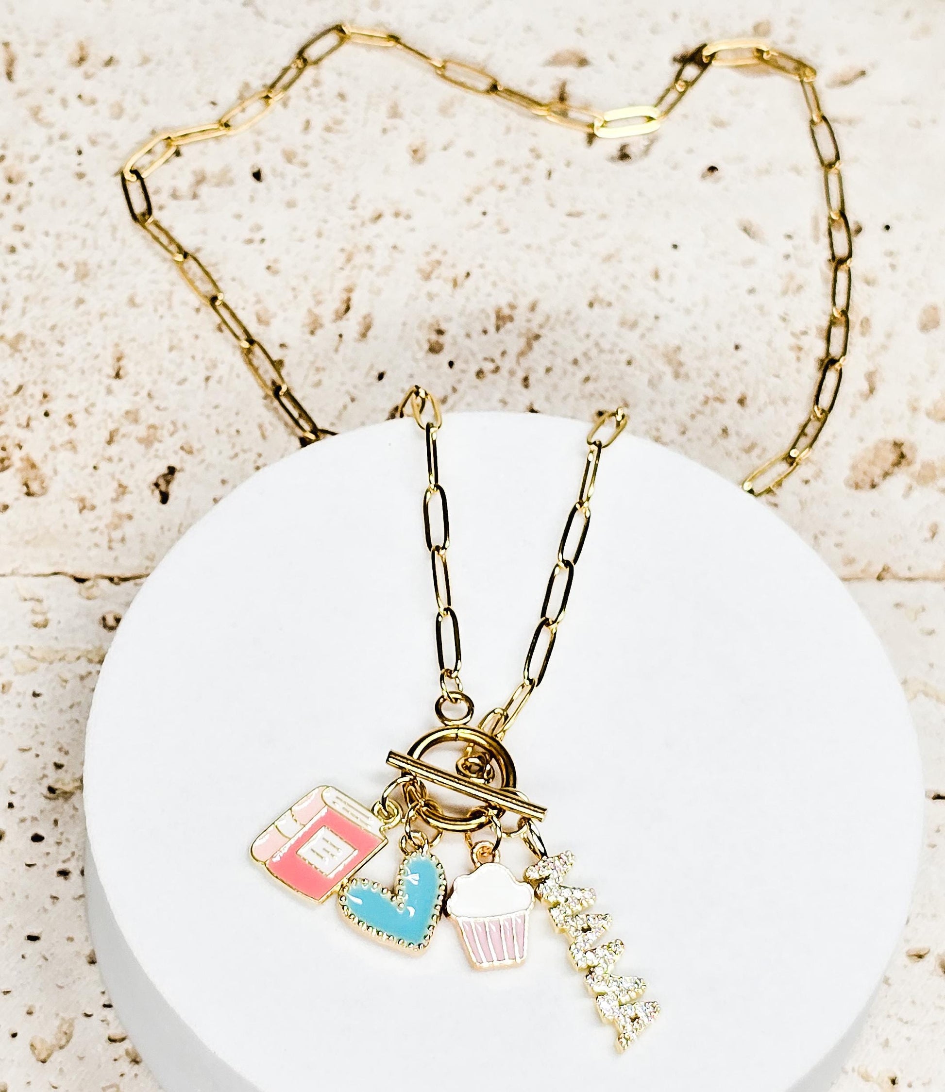 Charm Necklace, Pick Your Own Charm, Minimalist Jewelry, Stainless Steel, Tarnish Resistant, Modern Jewelry