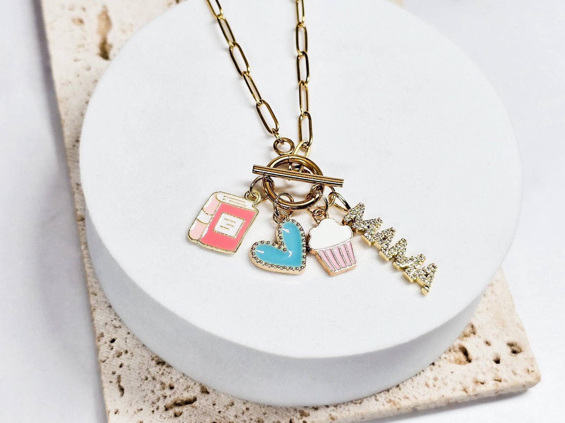 Charm Necklace, Pick Your Own Charm, Minimalist Jewelry, Stainless Steel, Tarnish Resistant, Modern Jewelry