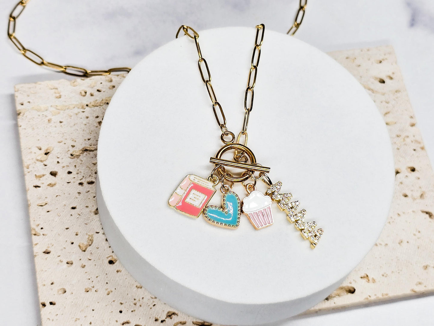 Charm Necklace, Pick Your Own Charm, Minimalist Jewelry, Stainless Steel, Tarnish Resistant, Modern Jewelry