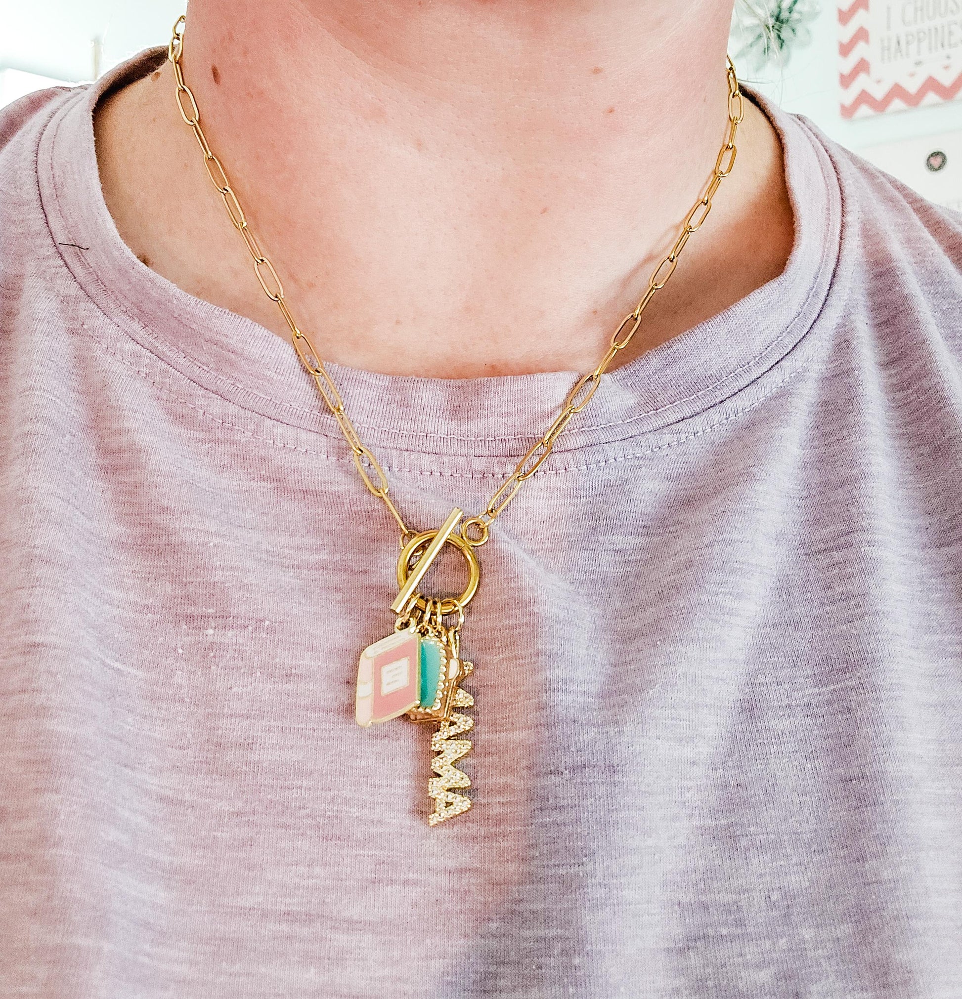 Charm Necklace, Pick Your Own Charm, Minimalist Jewelry, Stainless Steel, Tarnish Resistant, Modern Jewelry