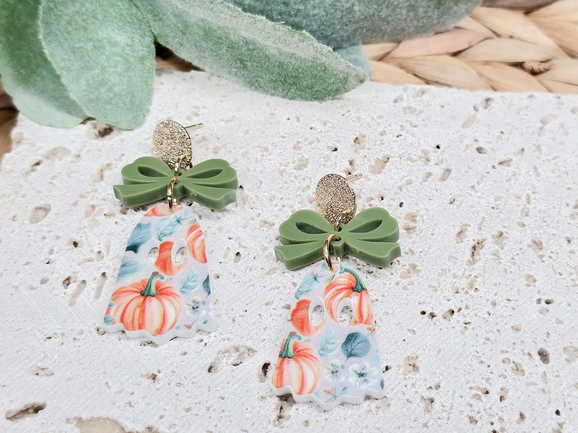 Fall Ghost Earrings, Spooky Jewelry, Fall Accessories