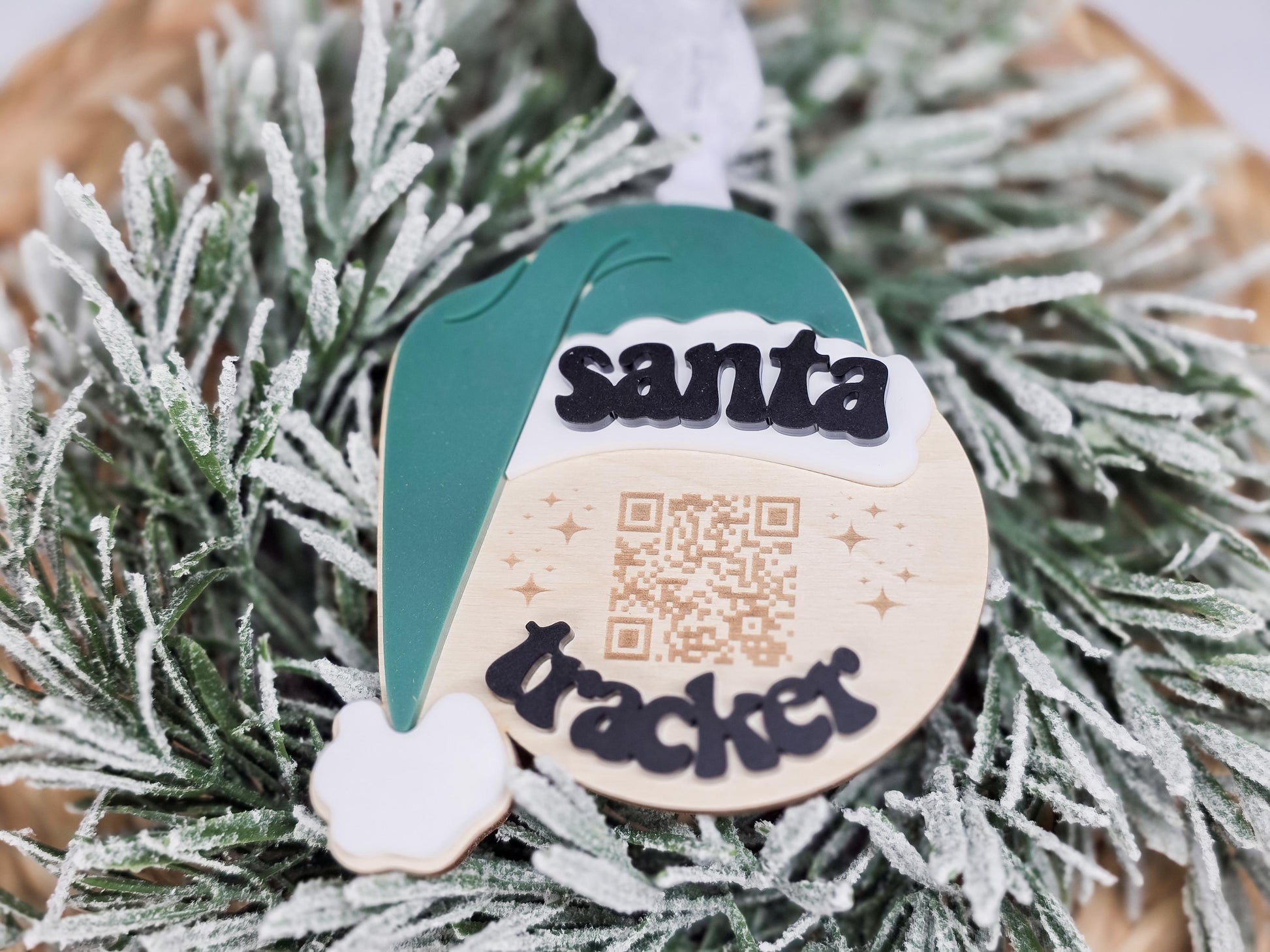 Santa Tracker Christmas Ornament, Holiday Tree Decoration, Gift for Family