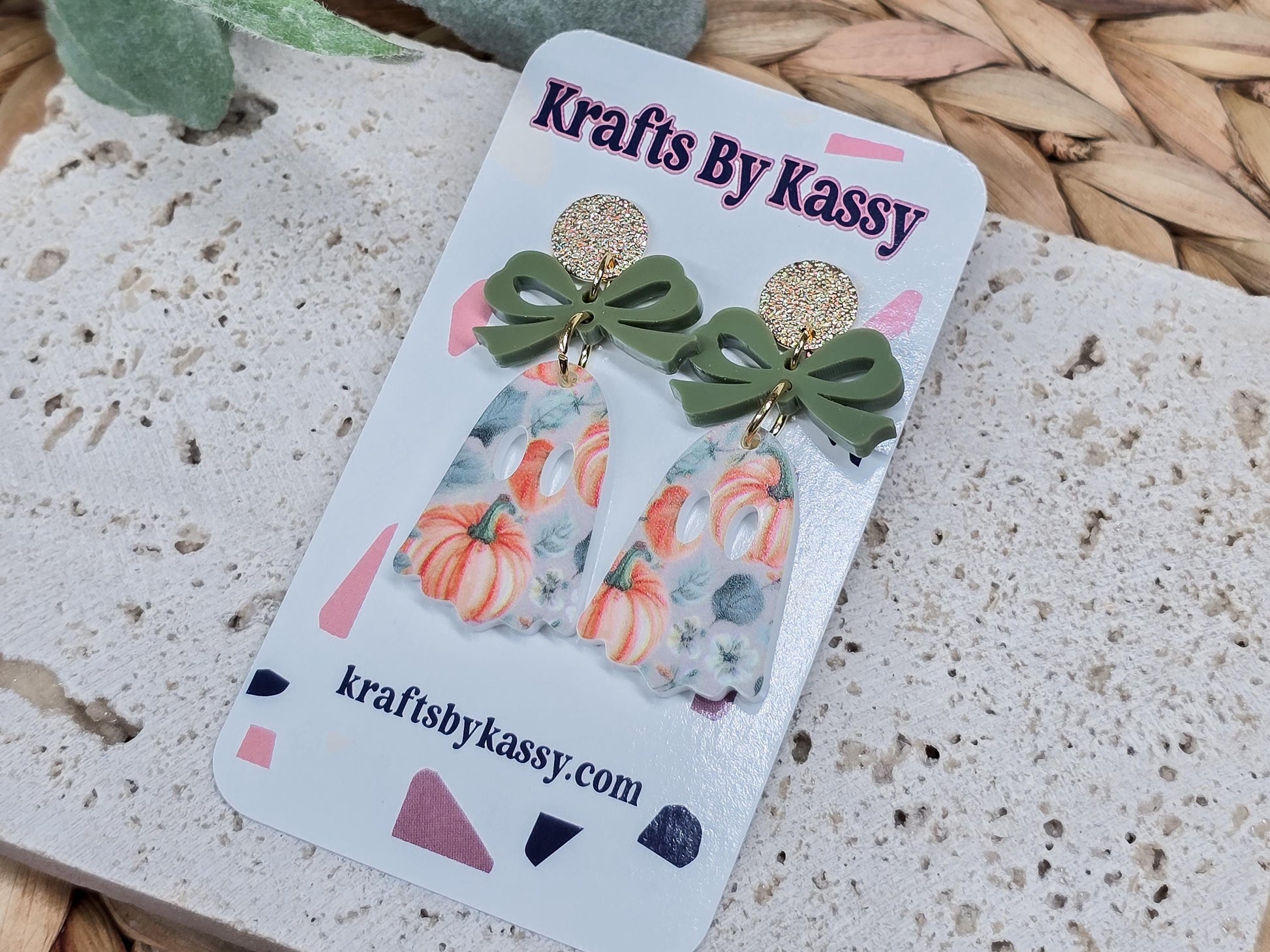 Fall Ghost Earrings, Spooky Jewelry, Fall Accessories