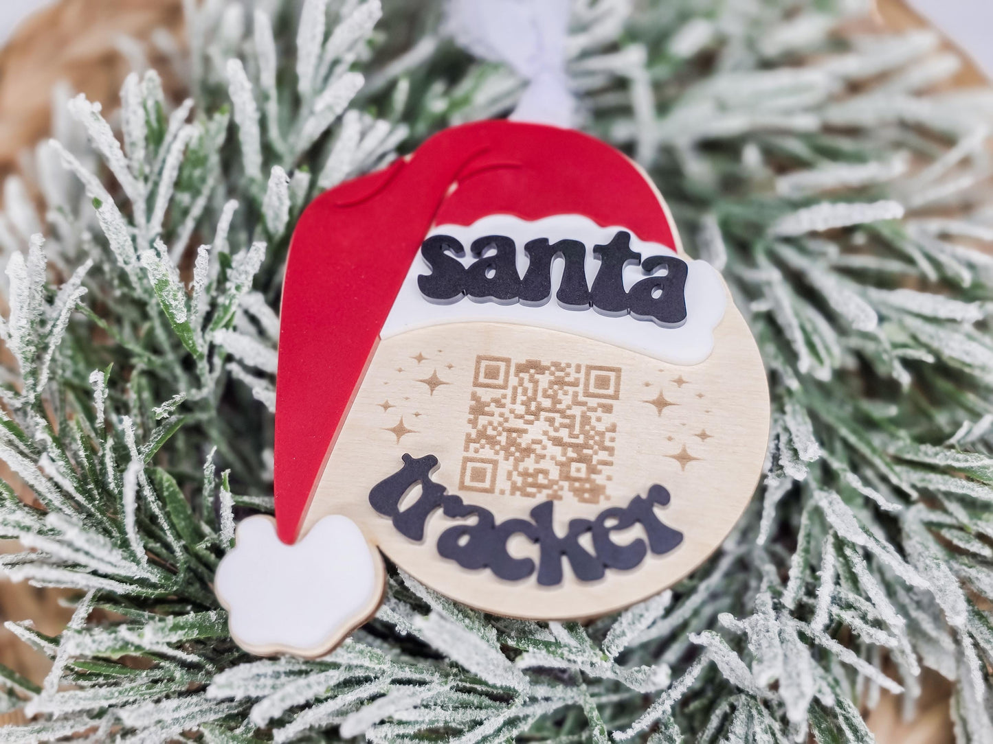 Santa Tracker Christmas Ornament, Holiday Tree Decoration, Gift for Family