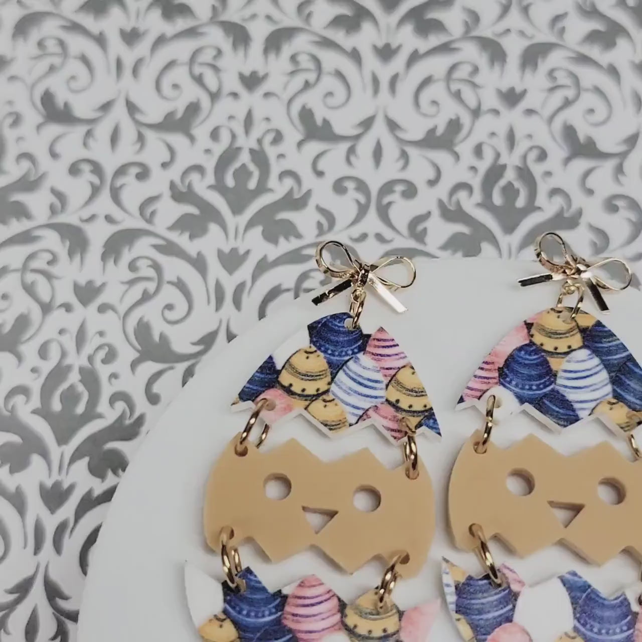 Chick Easter Egg Earring, Easter Earrings, Acrylic Accessories, Spring Jewelry