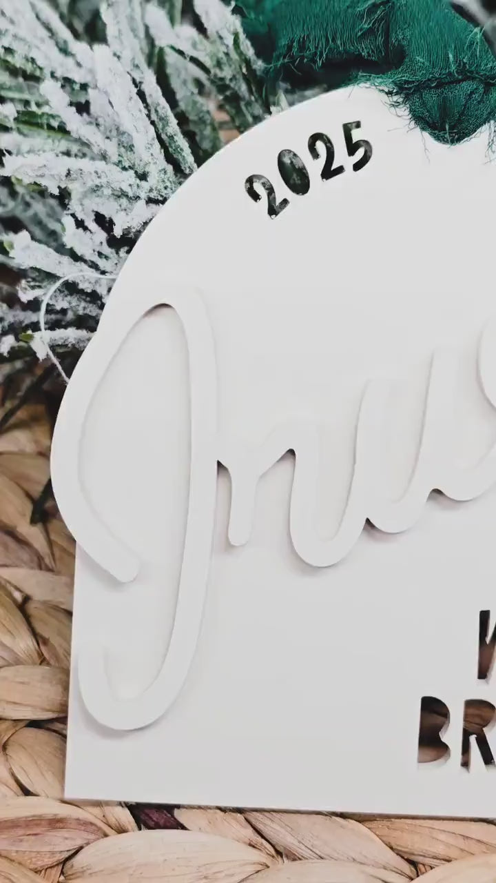 Modern Personalized Christmas Ornament, Family Name Tag, Christmas Decor, Gift Tag