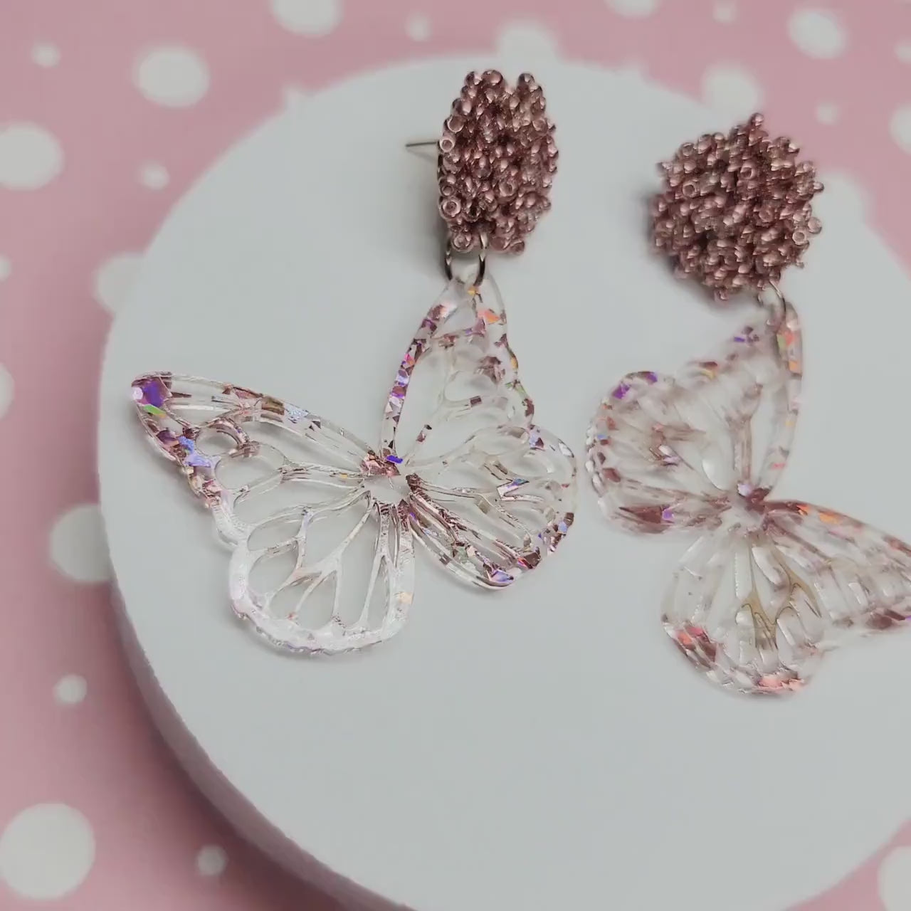 Butterfly Dangle Earrings, Spring Earrings, Accessories, Statement Acrylic Earrings, Acrylic Earrings, Butterfly Jewelry