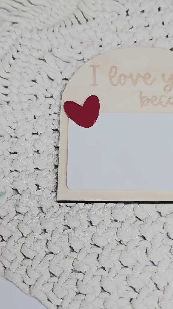 I Love You Because Sign, Valentine's Day Décor, Heart Tag, Tiered Tray Décor, Valentine's Day Gifts for Kids, Valentine Gift