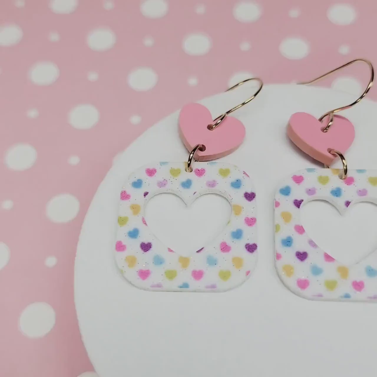 Heart Earrings, Valentine's Earrings, Fun Accessories, Statement Acrylic Earrings, Heart Acrylic Earrings, Acrylic Jewelry