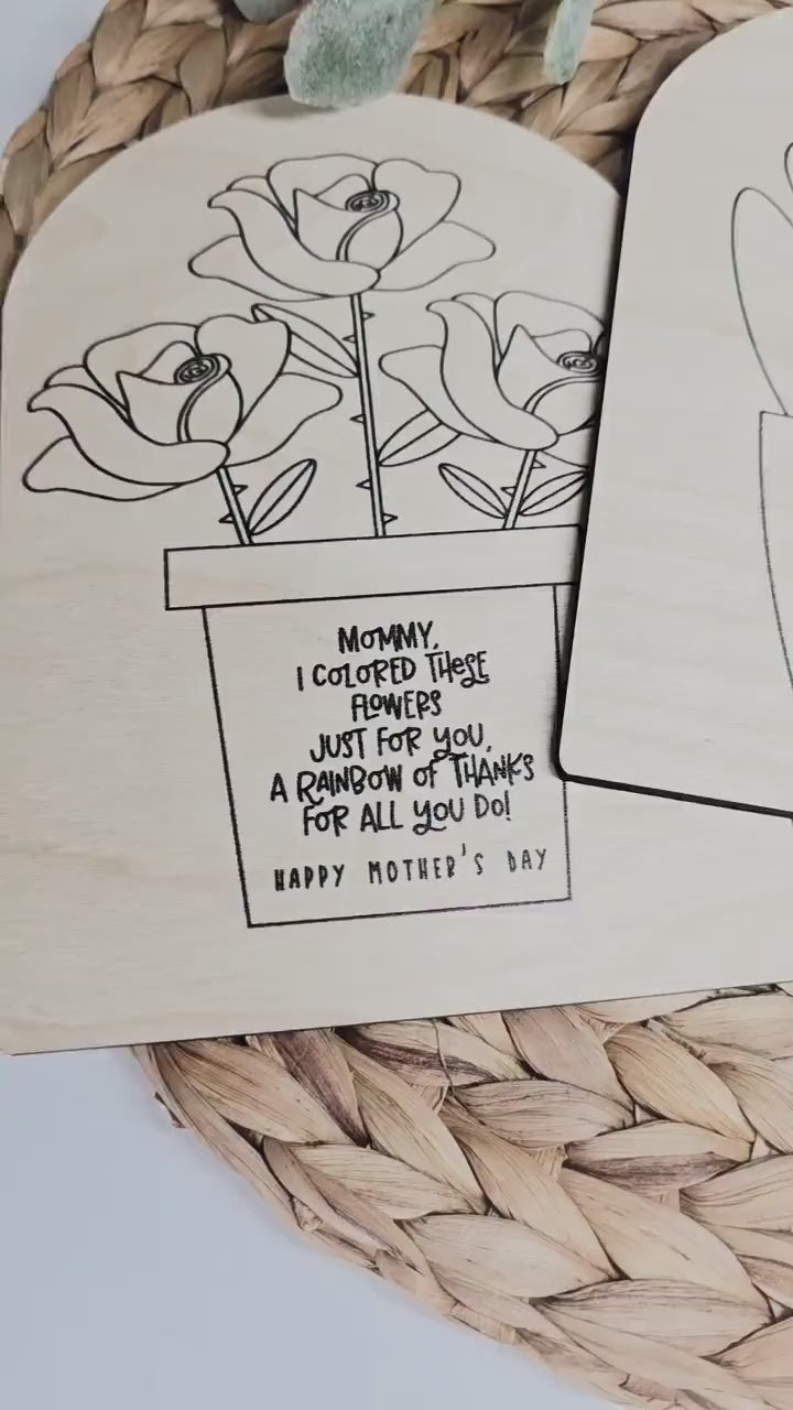 Child Coloring Sign, Drawing Sign, Mother's Day Gift, Present for Grandma, Handmade Gift From Children, Coloring Sign