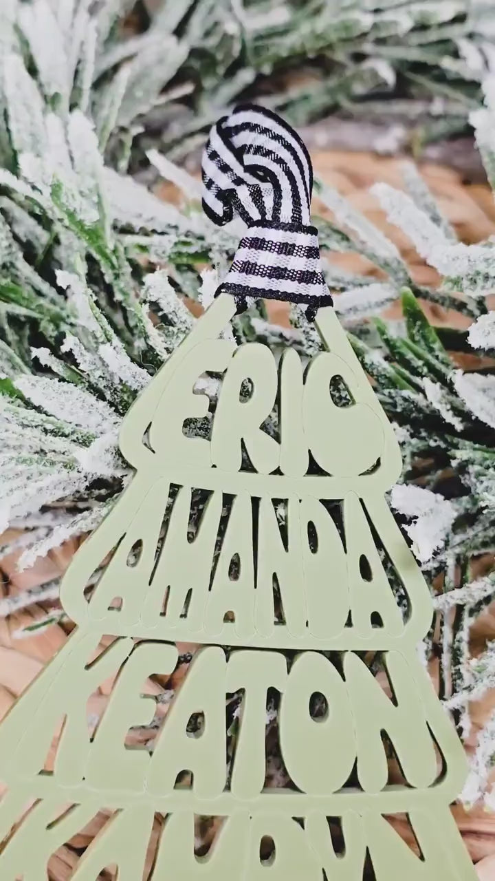 Personalized Family Christmas Ornament,  Family Name Ornament, Holiday Tree Decoration, Gift for Family