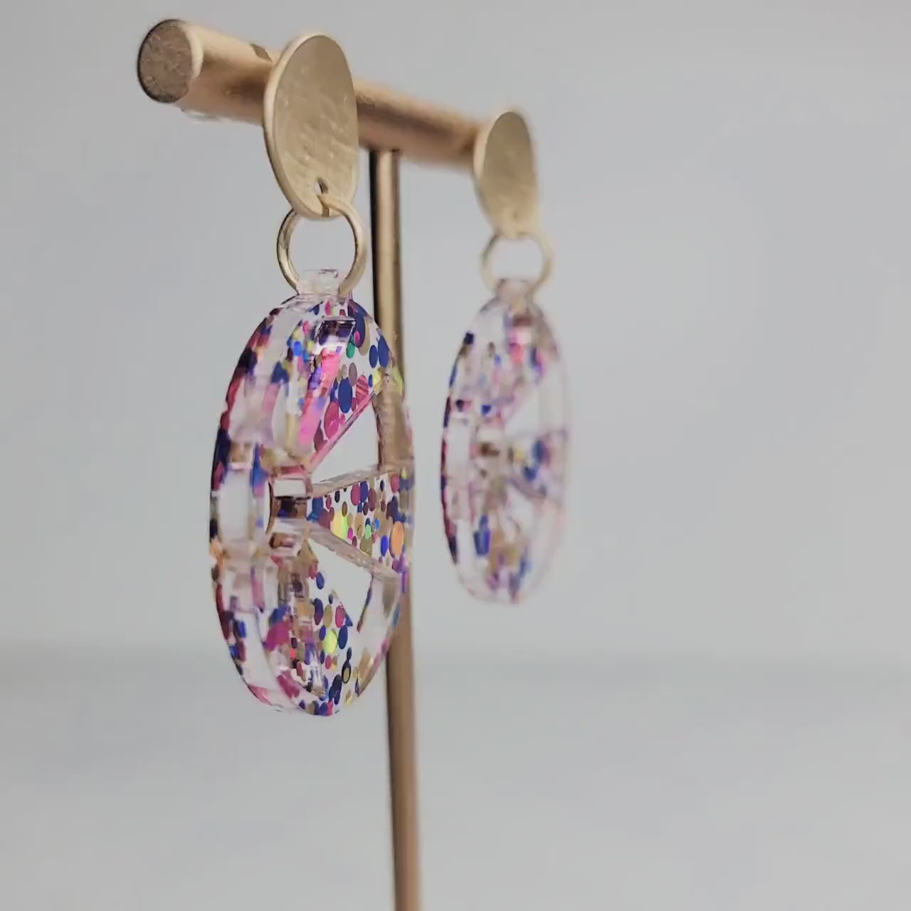 Beach Ball Acrylic Earrings, Beach Accessories, Fun Summer Jewelry, Hypoallergenic Studs