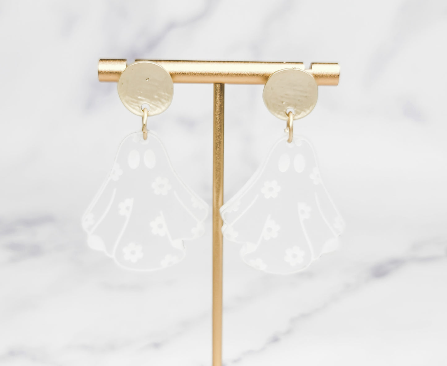 Groovy Ghost Floral Earrings