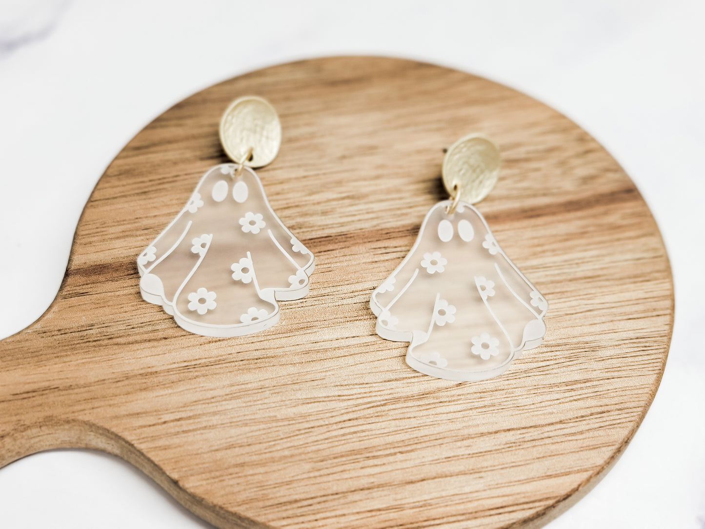 Groovy Ghost Floral Earrings