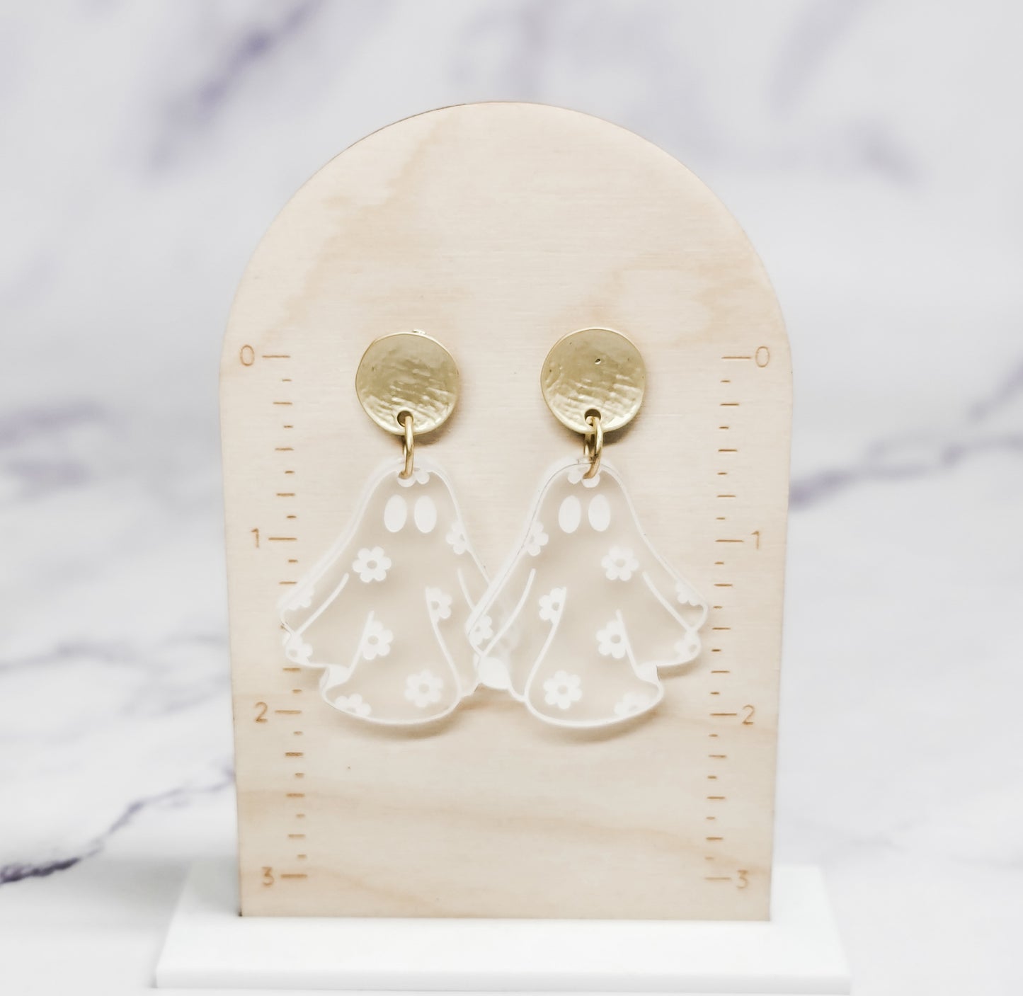 Groovy Ghost Floral Earrings