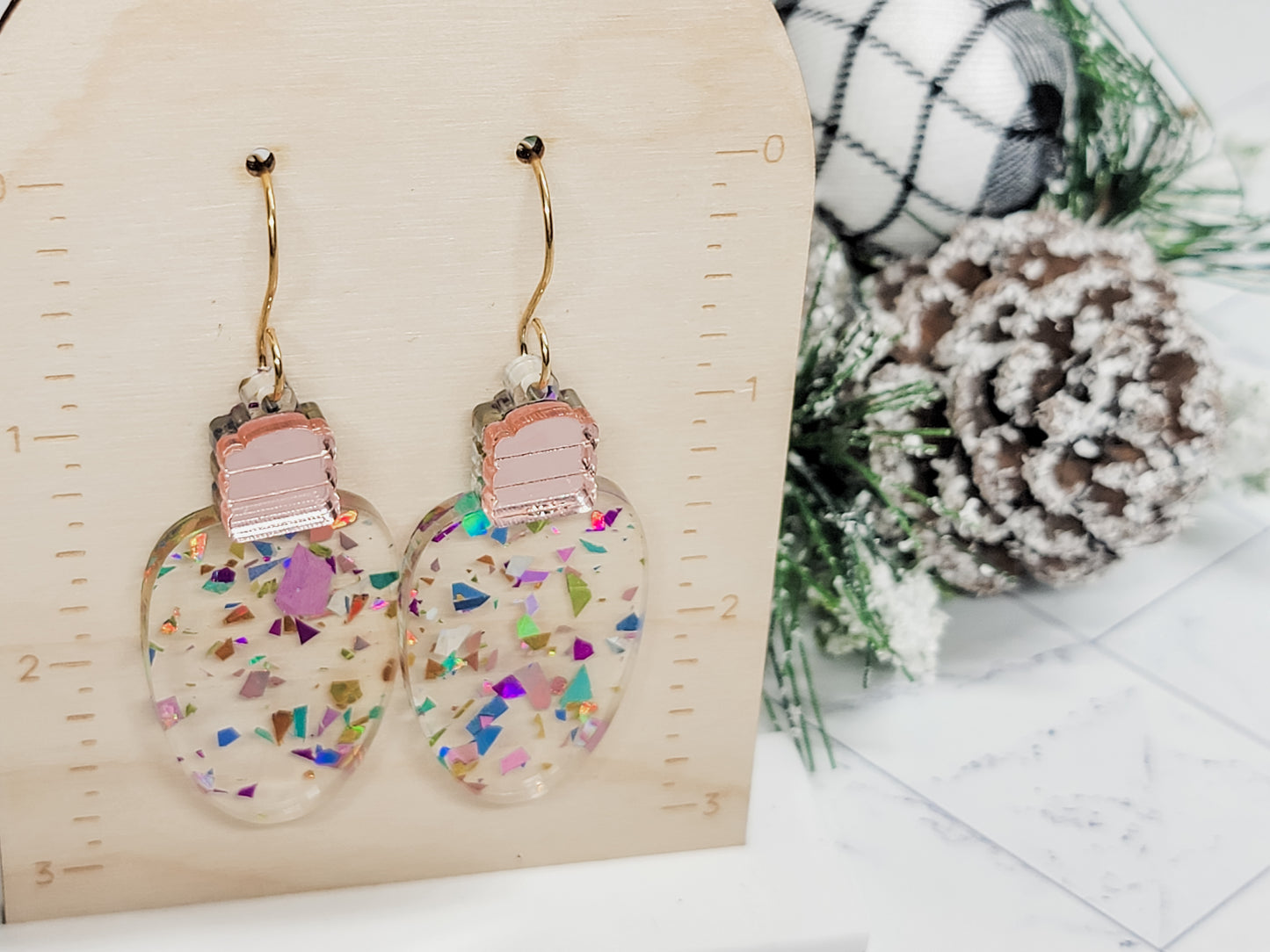 Christmas Tree Light Bulb Earrings