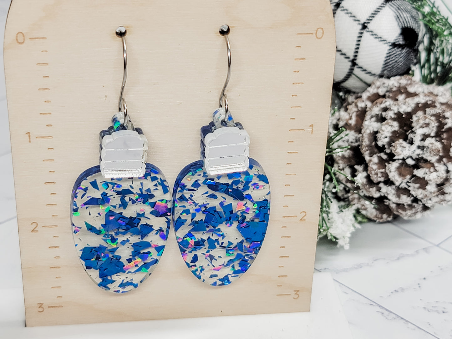 Christmas Tree Light Bulb Earrings