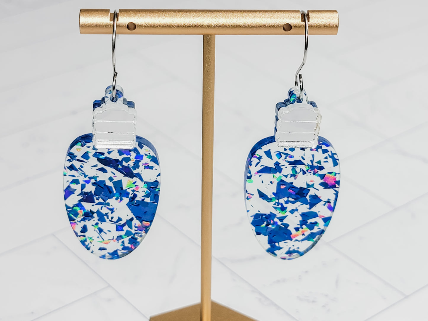 Christmas Tree Light Bulb Earrings