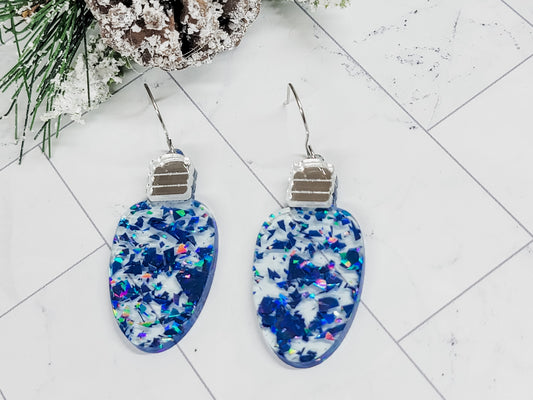 Christmas Tree Light Bulb Earrings