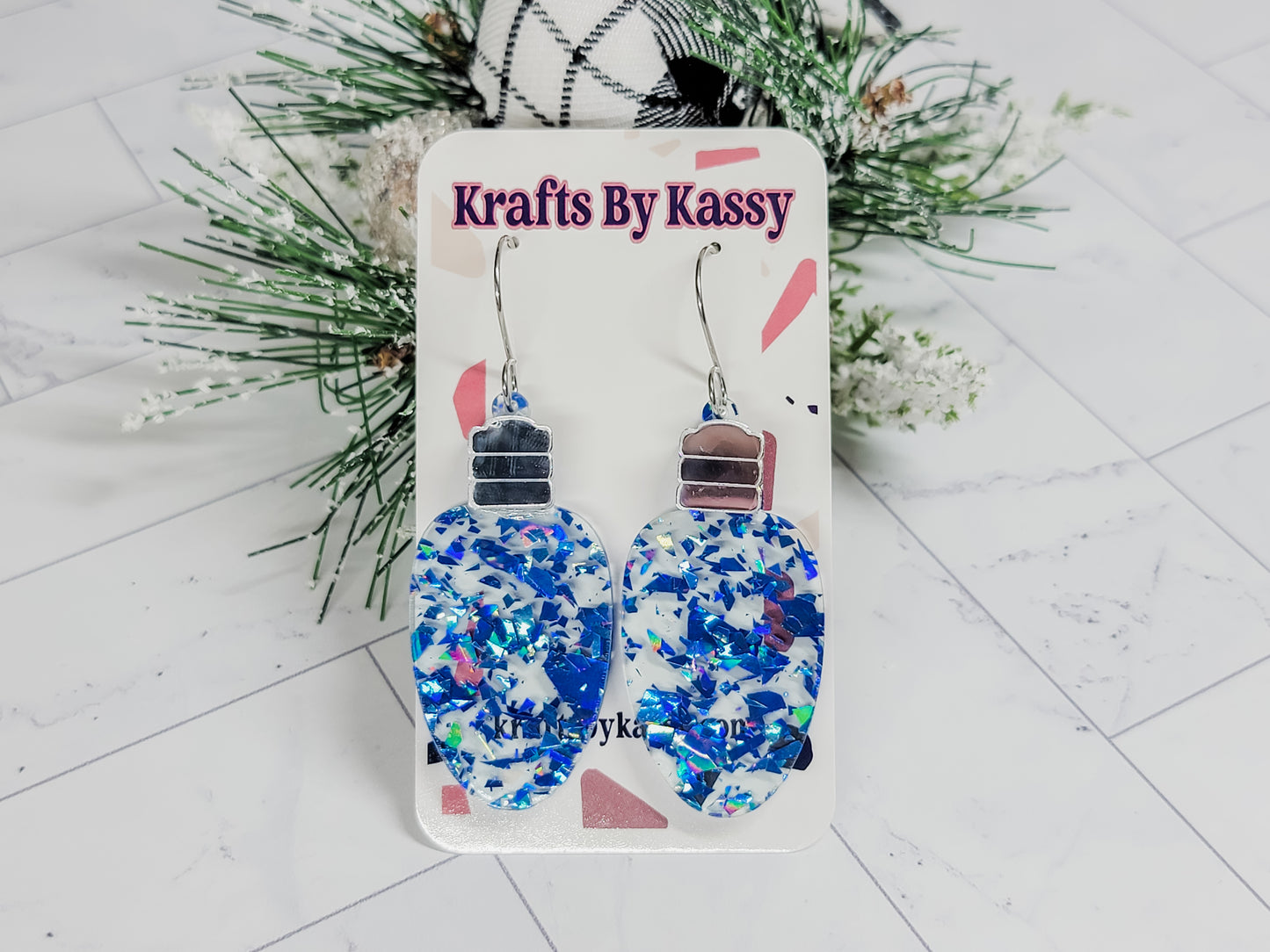 Christmas Tree Light Bulb Earrings