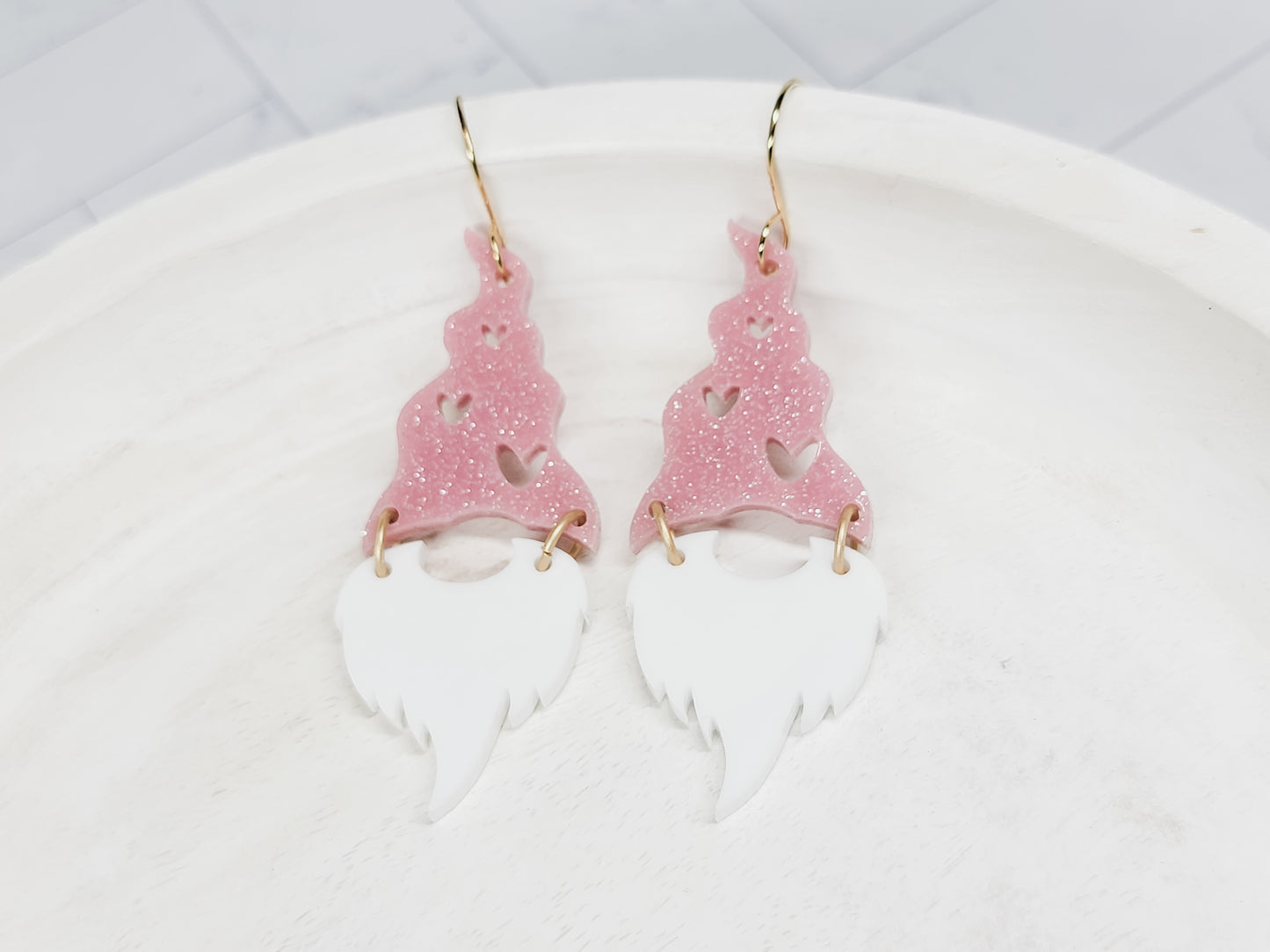 Gnome Heart Hat Earrings